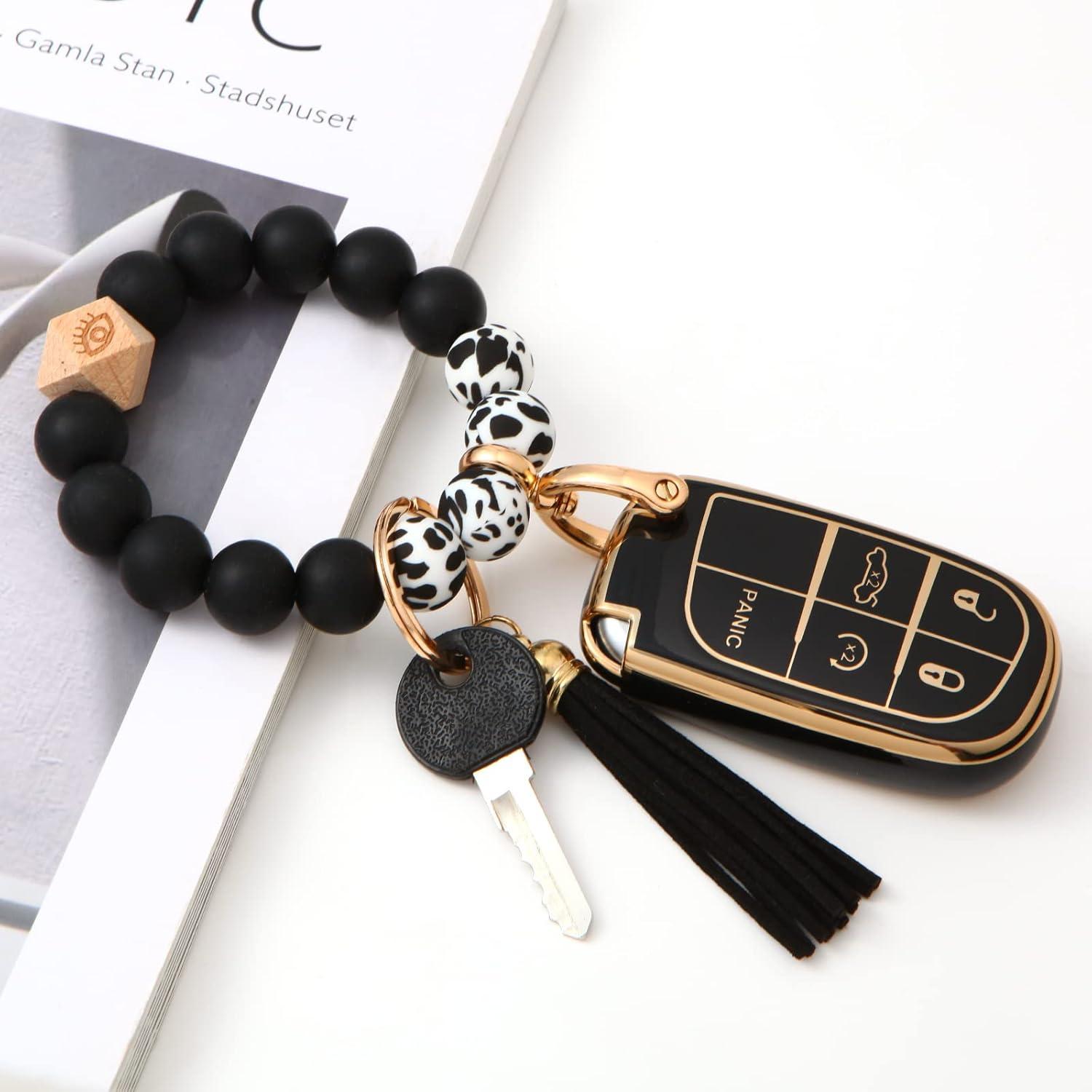 Cubierta de Llave TPU Anti-Huellas Jeep y Llavero 2 en 1