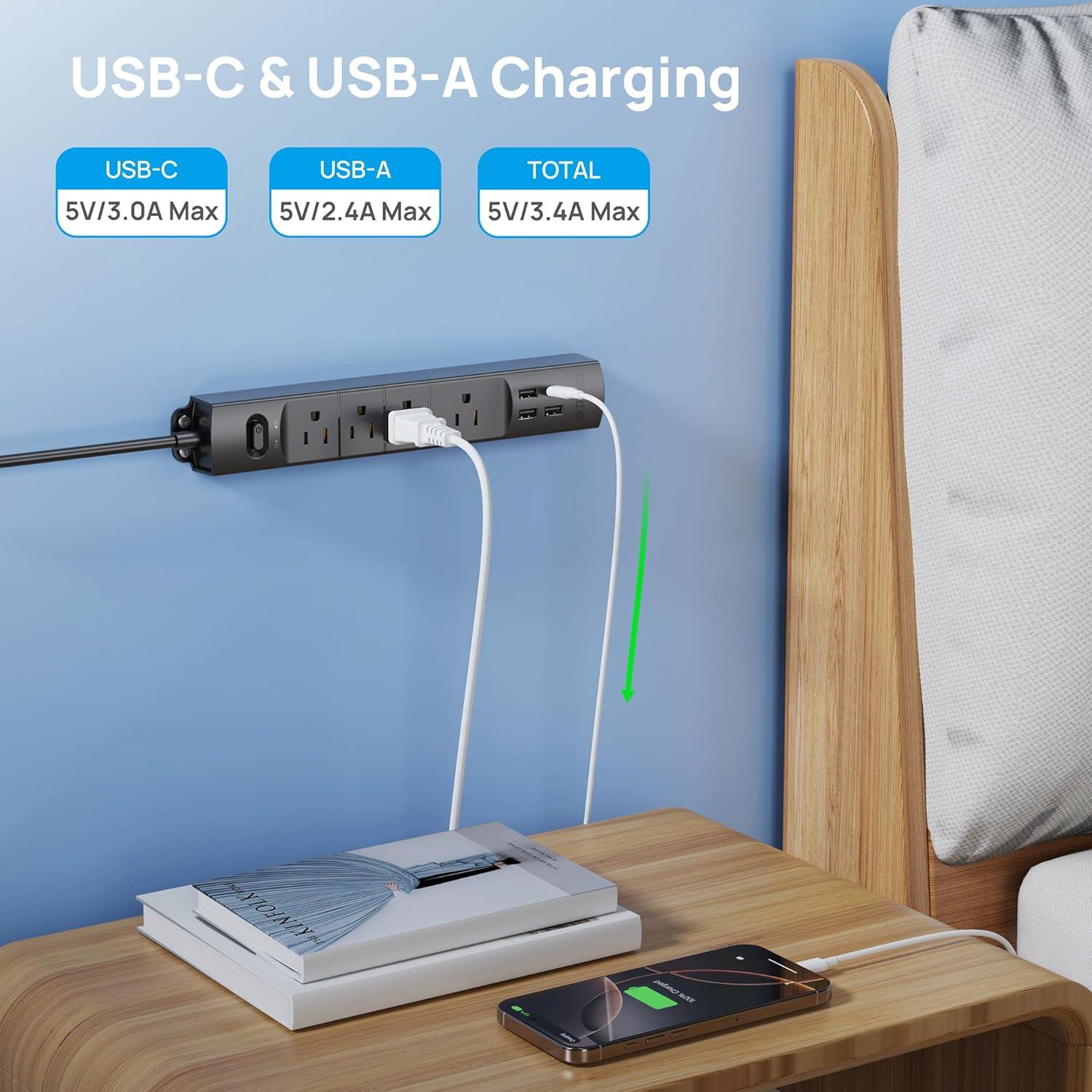 Regleta de Sobretensión TROND Prime II 3ft con USB y Montaje