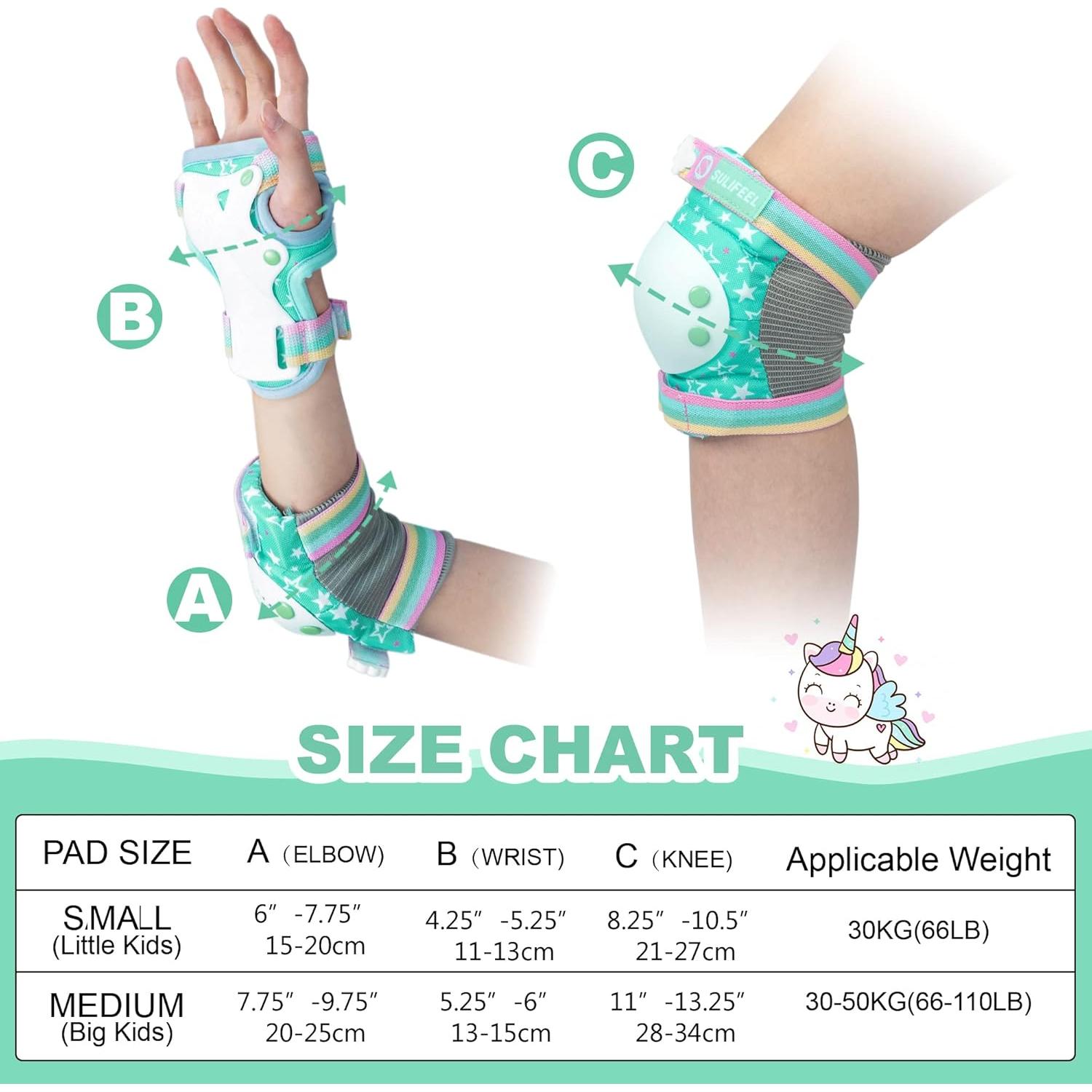 Conjunto Protector Infantil SULIFEEL 7 en 1 Verde Pequeño