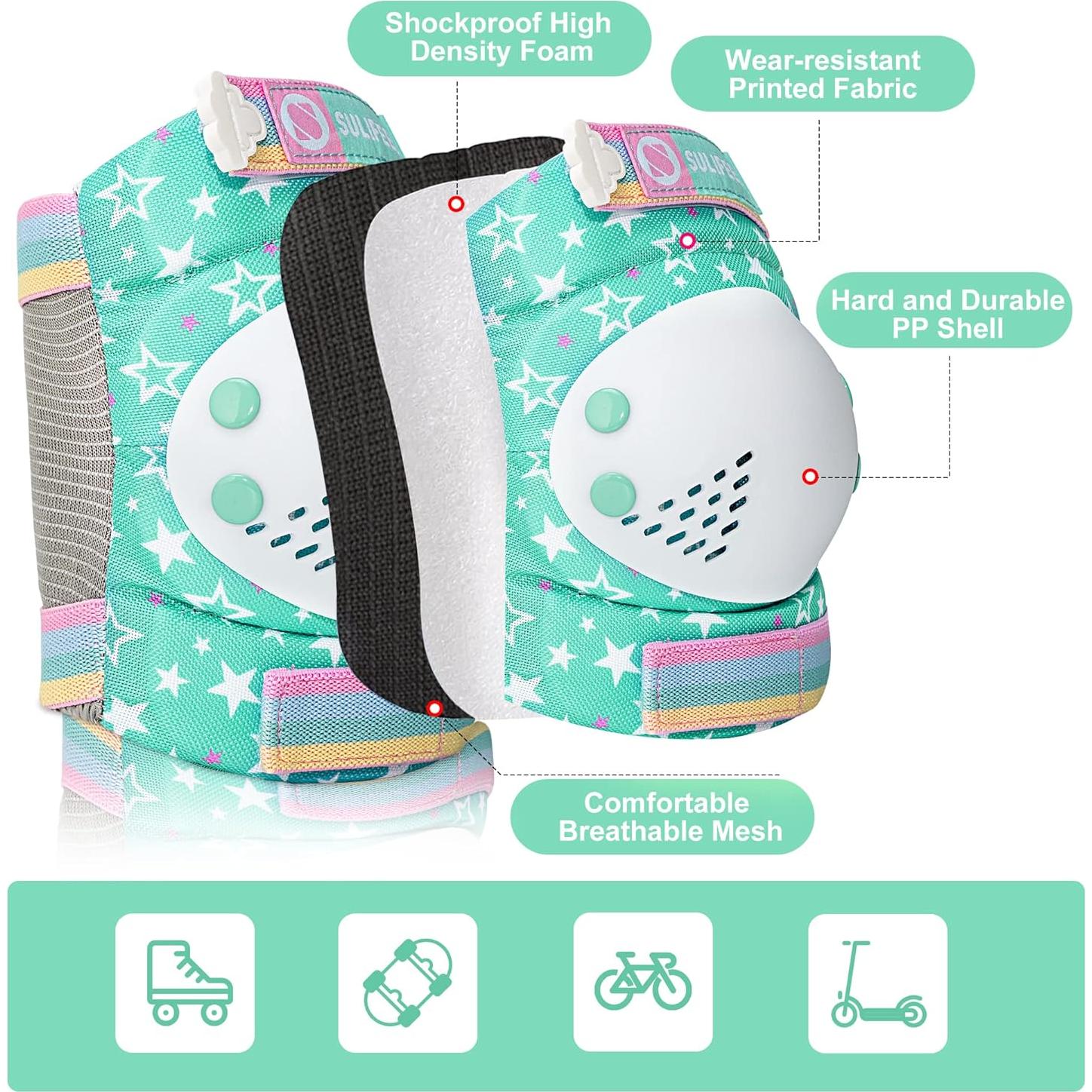 Conjunto Protector Infantil SULIFEEL 7 en 1 Verde Pequeño