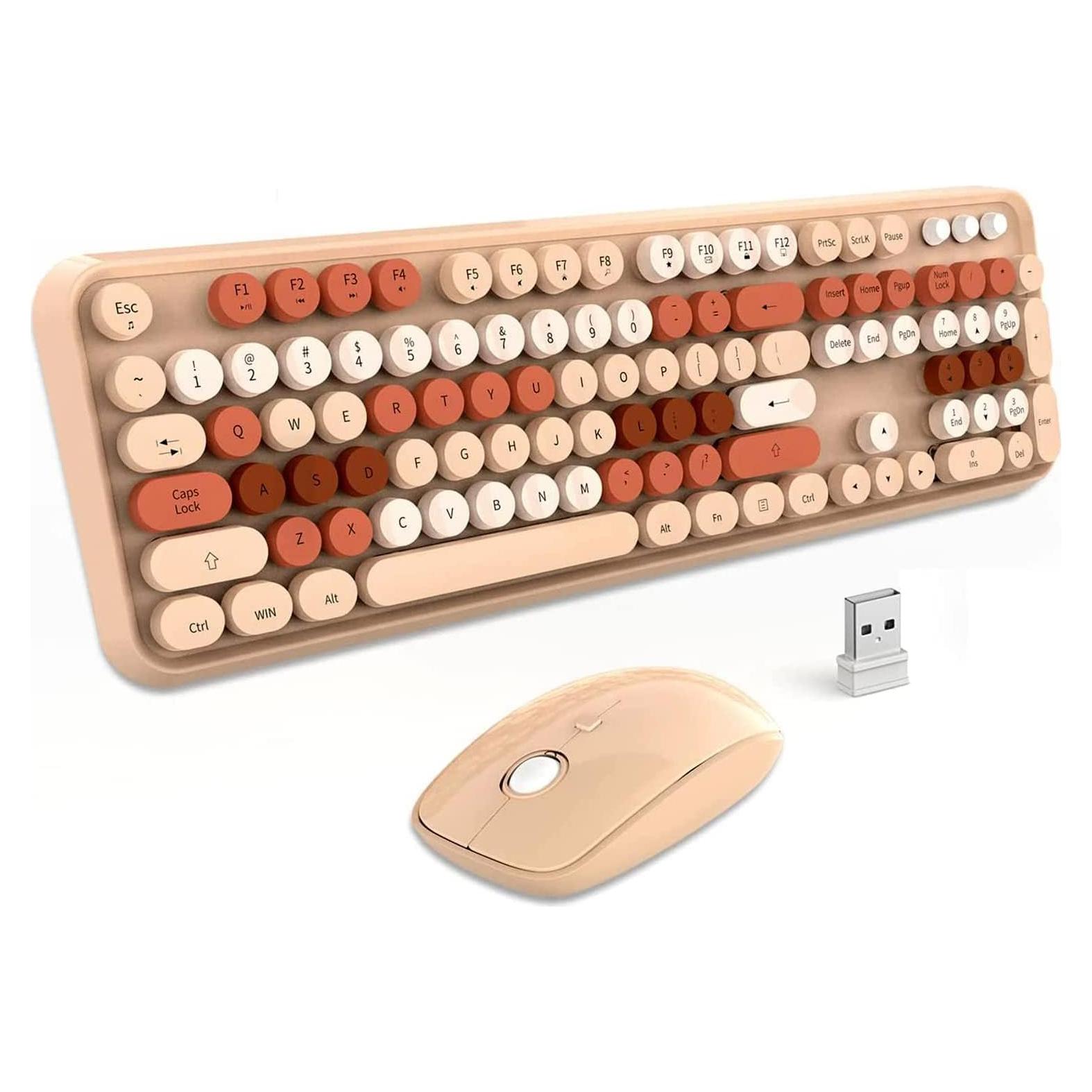 Combo Teclado y Ratón Inalámbrico LETTON Retro 2.4GHz