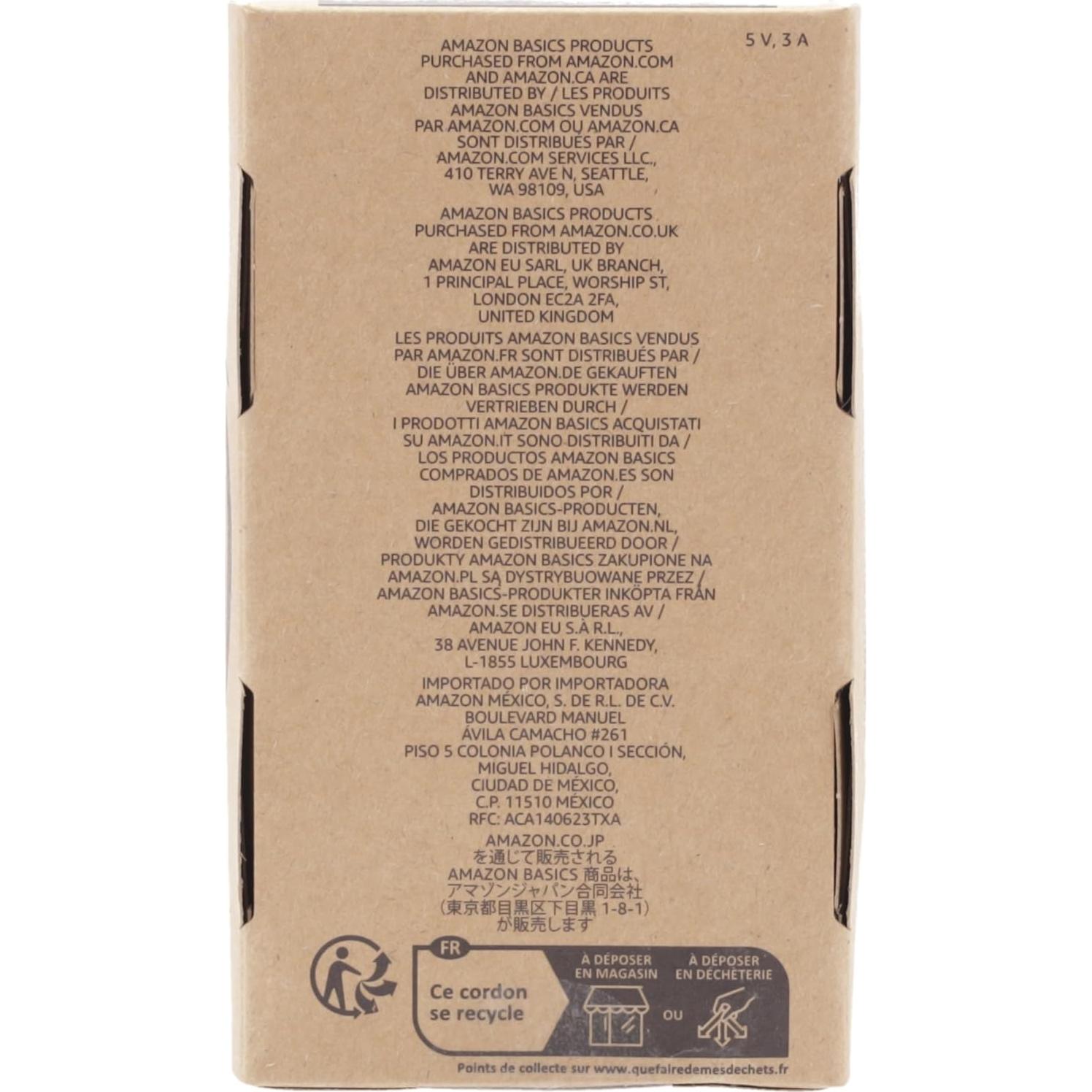 Cable de carga rápida USB-C a Micro USB Amazon Basics 0.9m