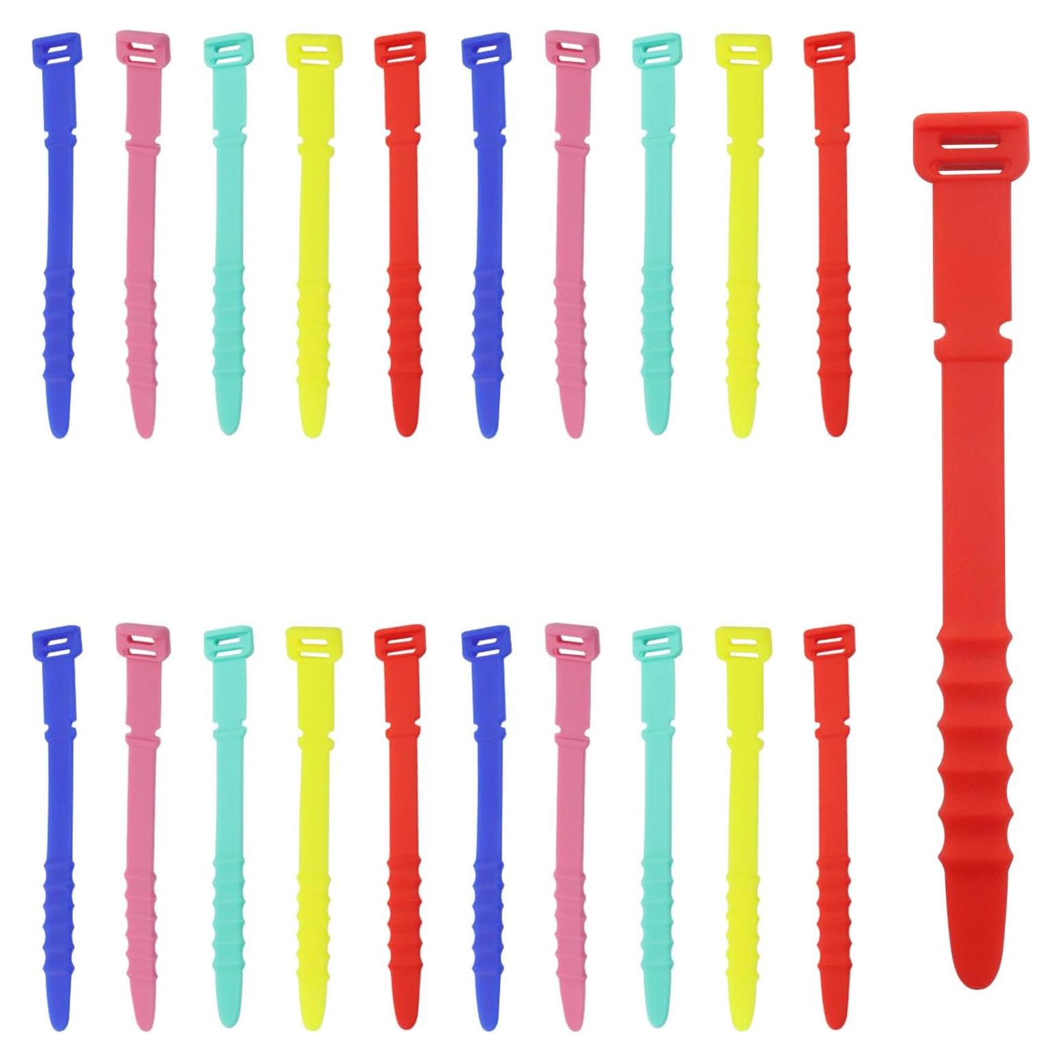 Paquete de 20 Bridas de Silicona Reutilizables Verkelly 111mm