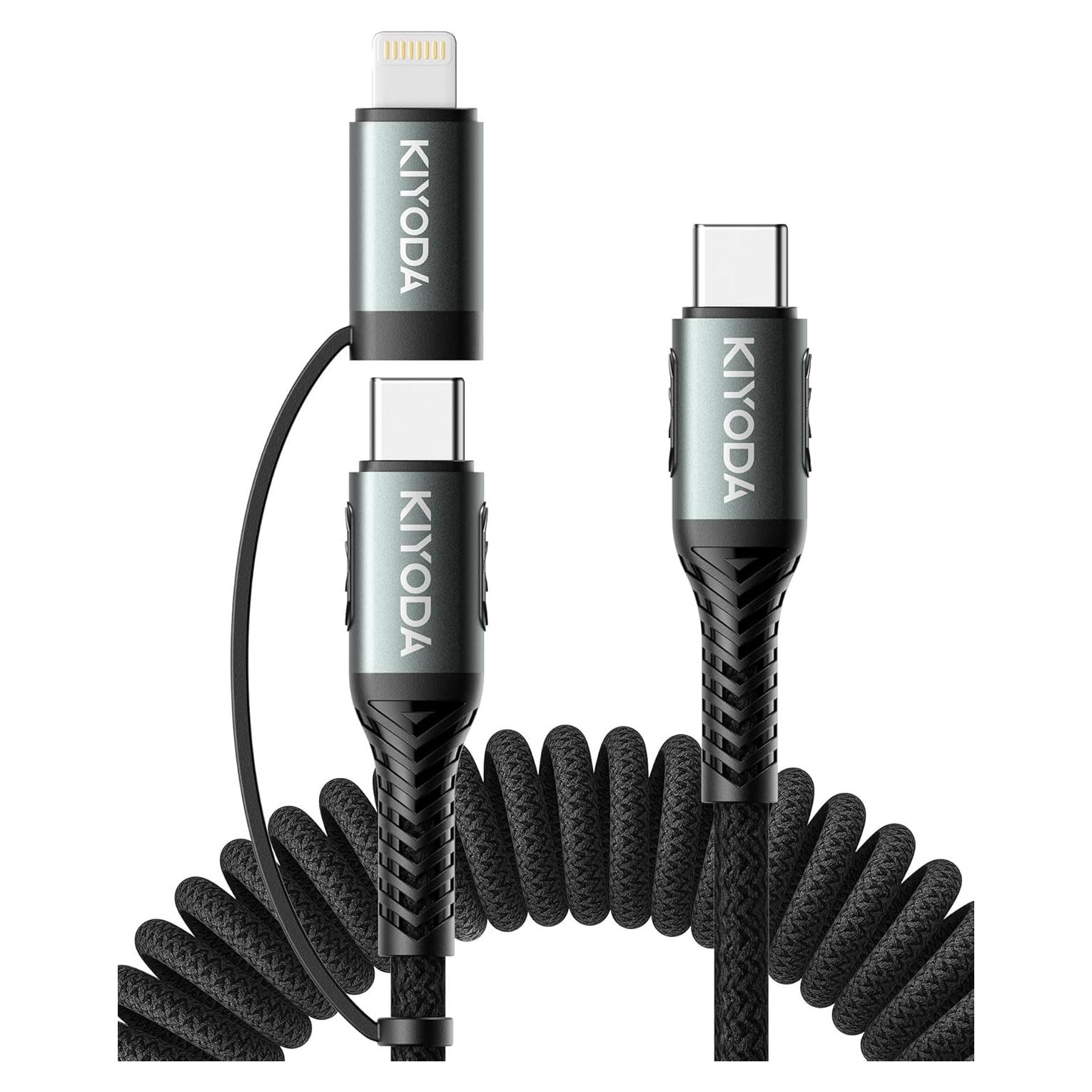Cable USB C a Lightning 3FT KIYODA 2 en 1 Carga Rápida