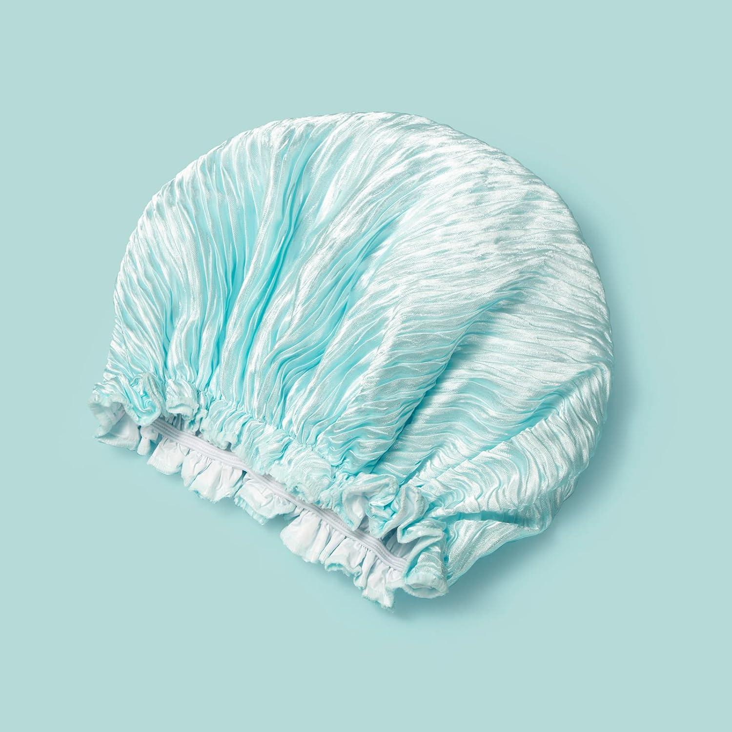 Gorro de Ducha Impermeable KISMETICS Grande Reutilizable Azul