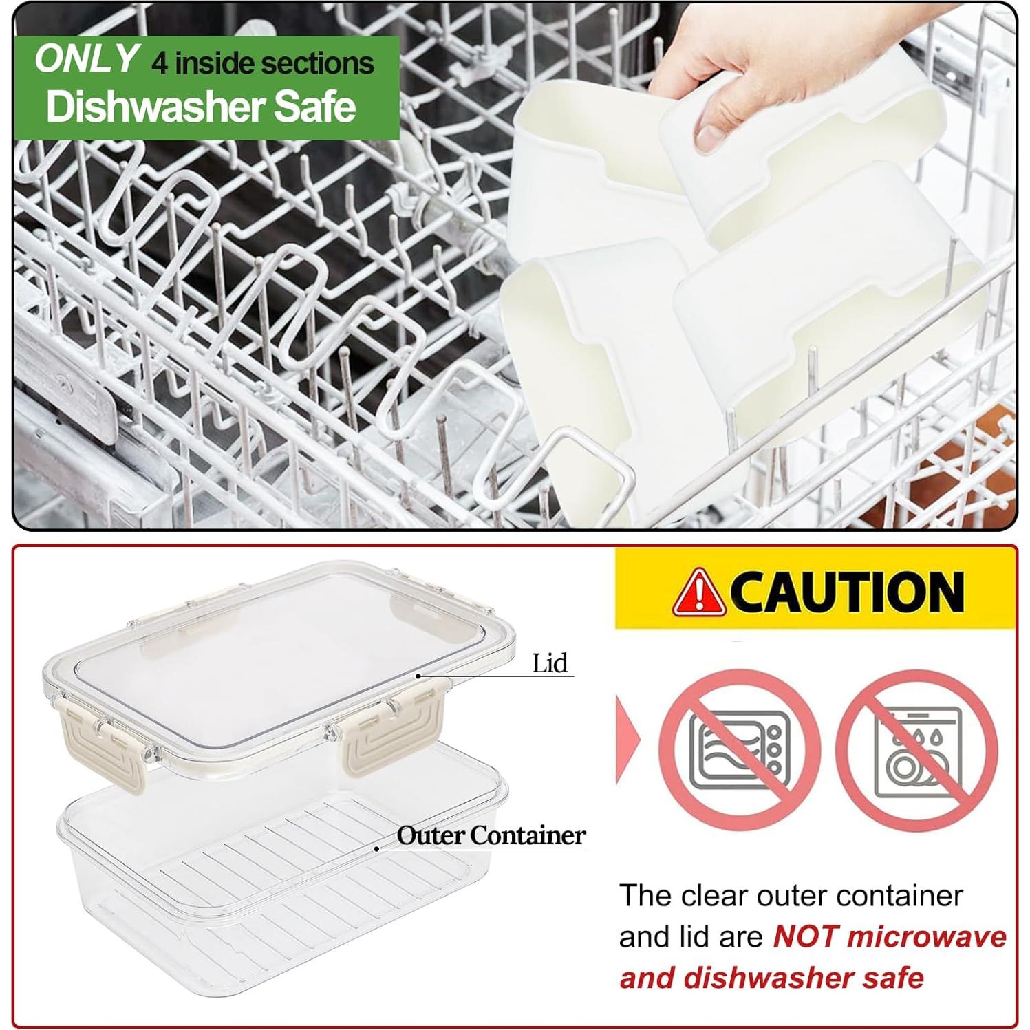 Contenedor de Snacks 4 Compartimentos Shopwithgreen Blanco