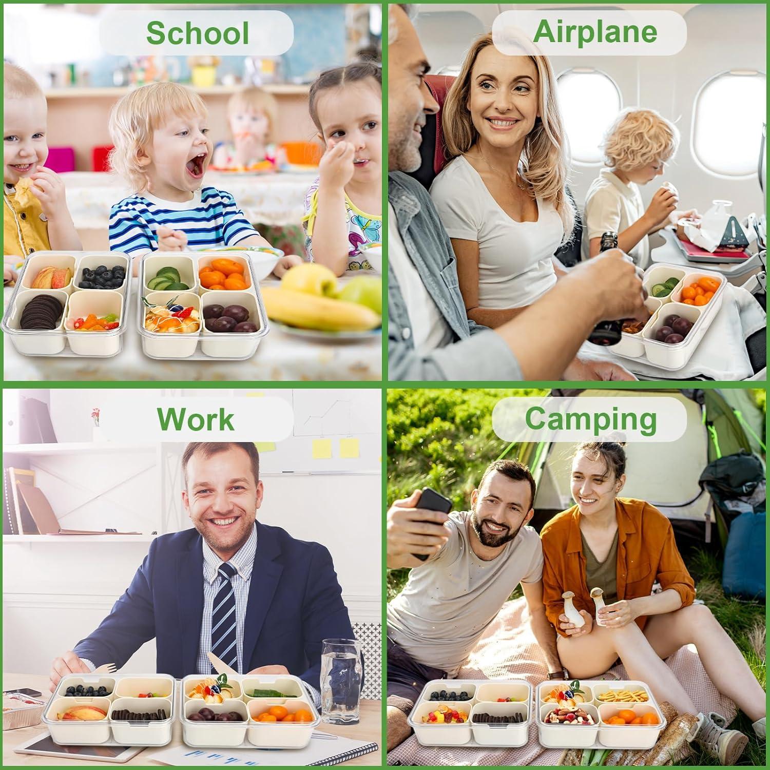 Contenedor de Snacks 4 Compartimentos Shopwithgreen Blanco