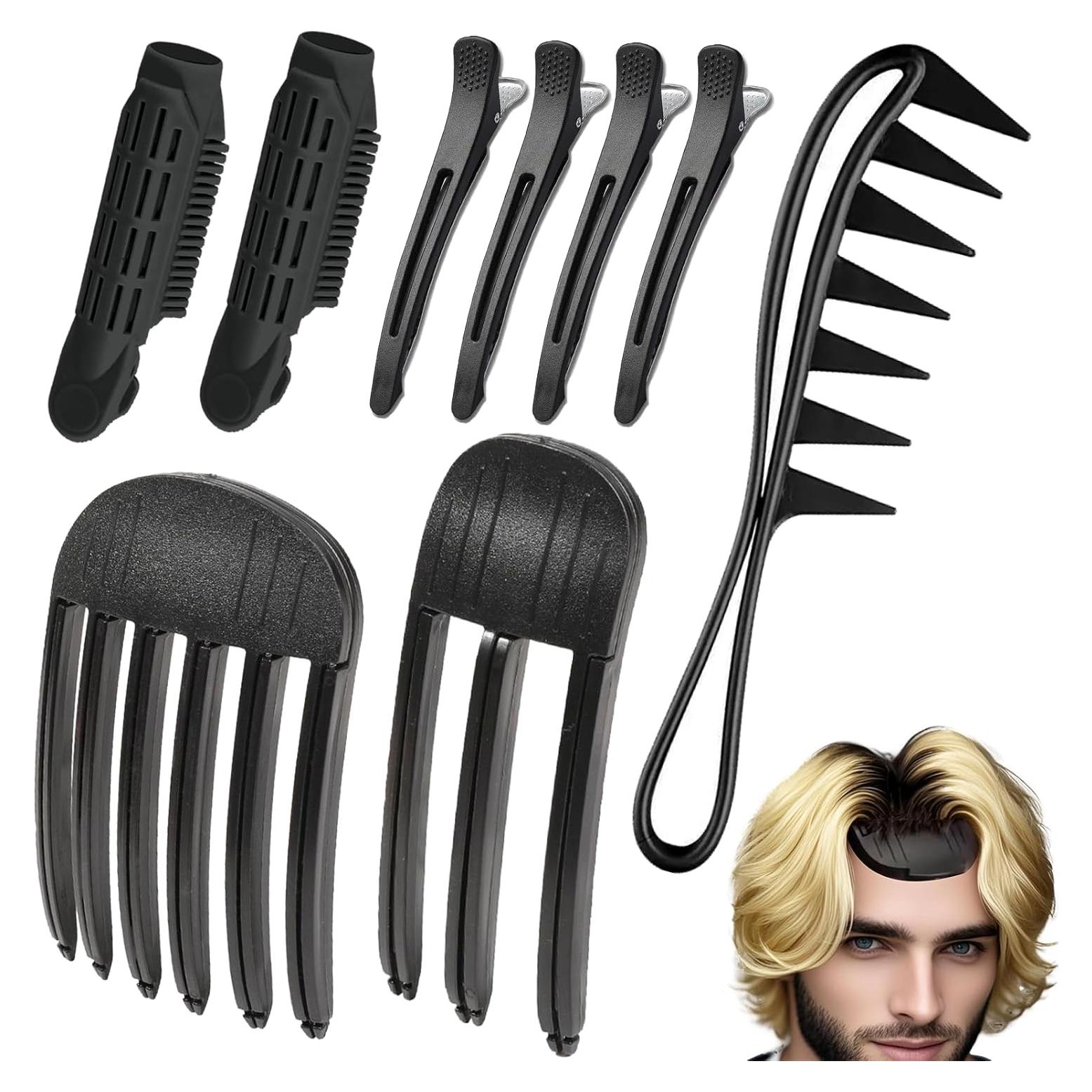 11 Piezas Clips Fluffy Raíz de Cabello YOOOYOOO - Negro