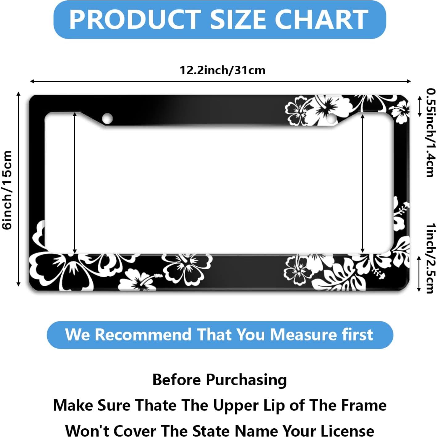 Marco de Placa de Licencia Invincibleframe Flores Hibisco 31x16cm