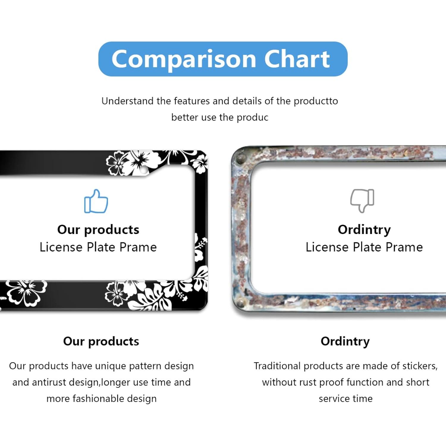 Marco de Placa de Licencia Invincibleframe Flores Hibisco 31x16cm