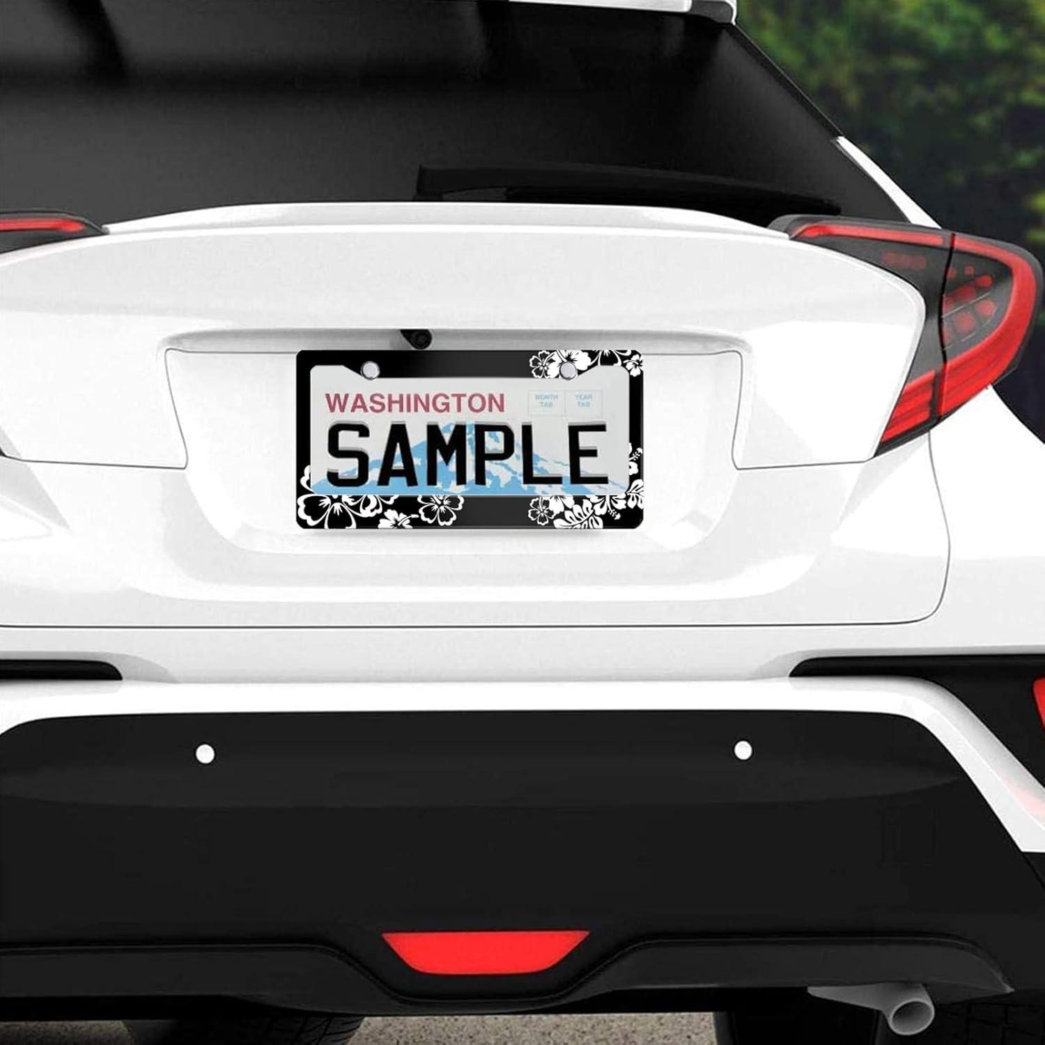 Marco de Placa de Licencia Invincibleframe Flores Hibisco 31x16cm