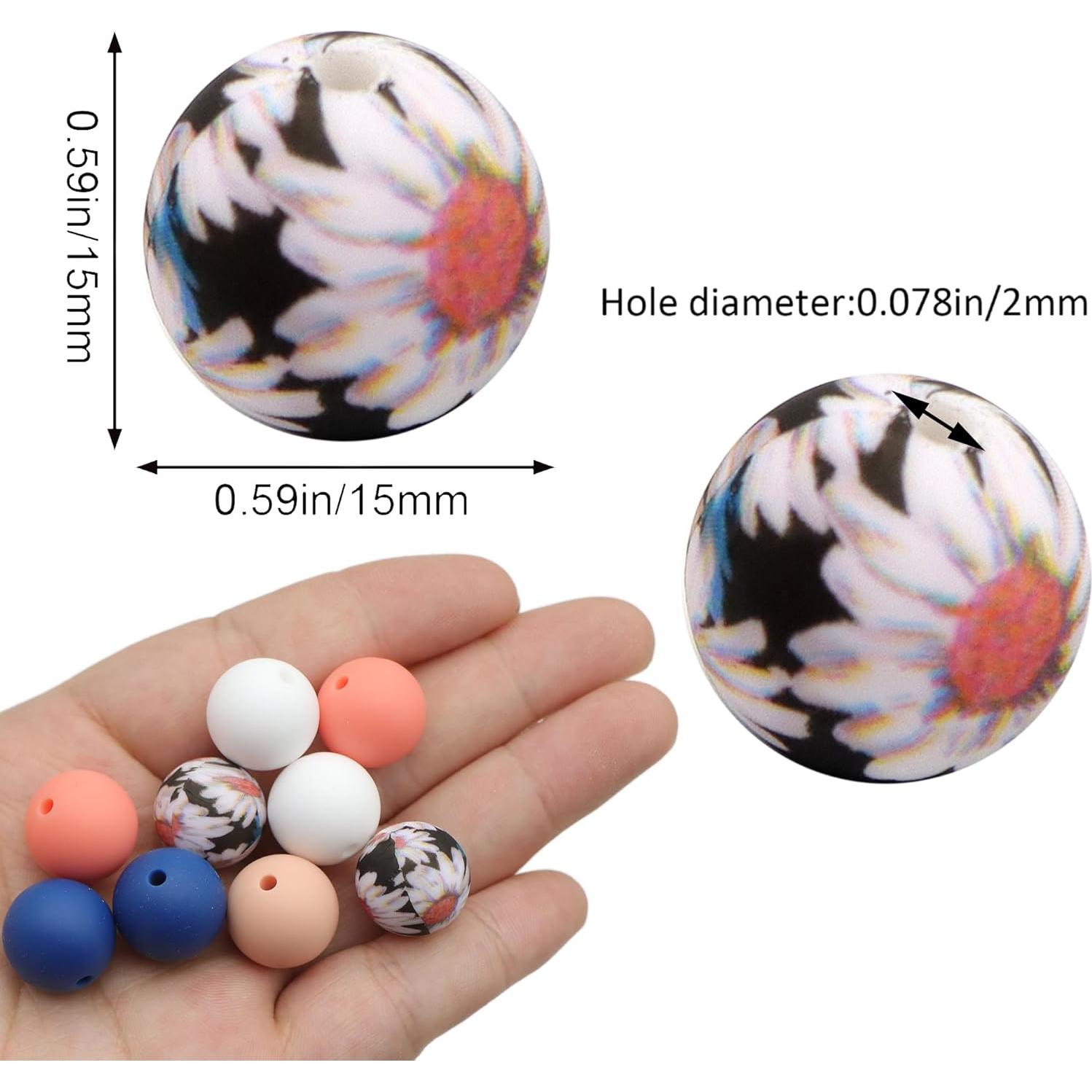 Perlas de Silicona 15mm Accesorios David 50 Piezas para DIY