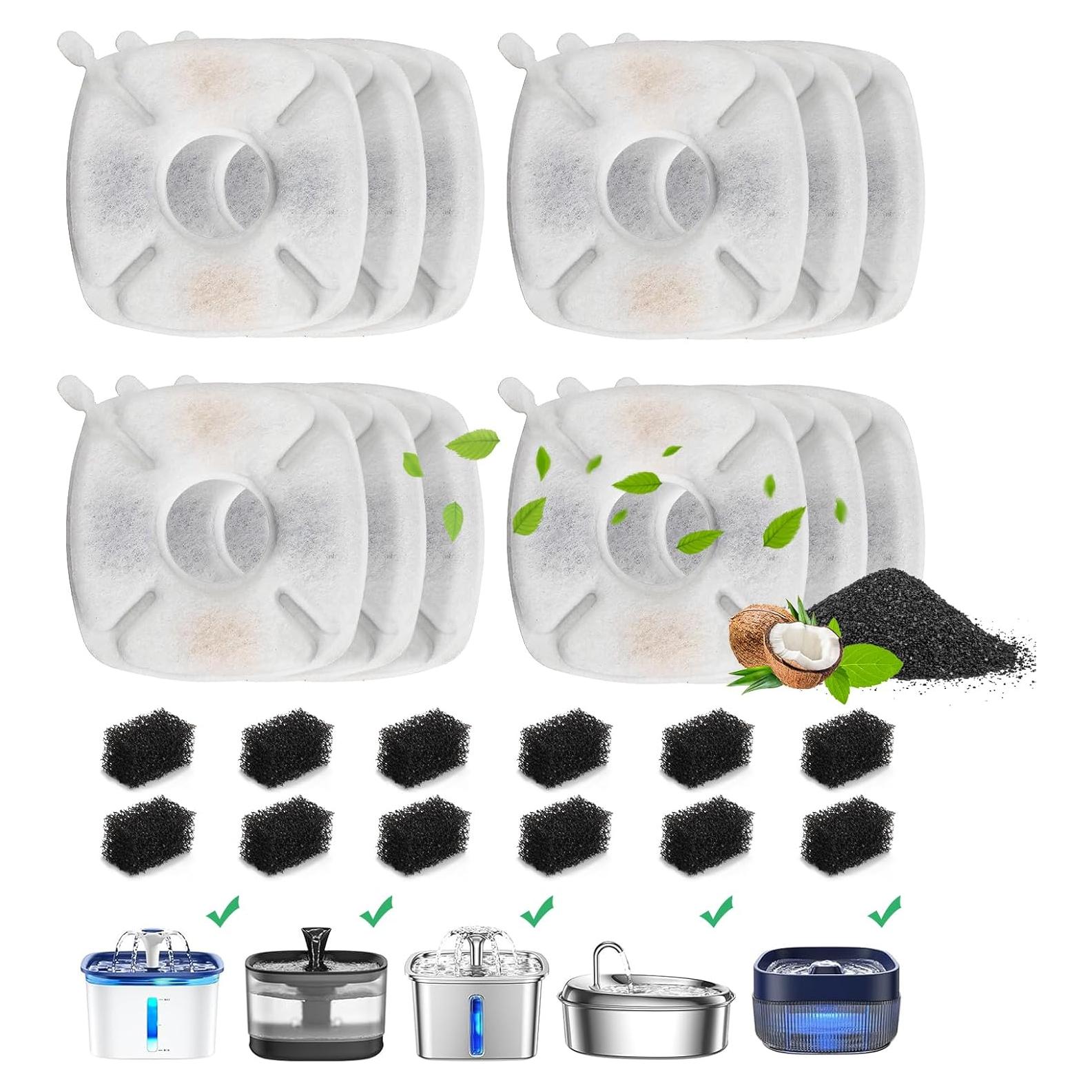 Filtros de Agua para Gatos DOOOB, 12 Paquetes de 24 Piezas