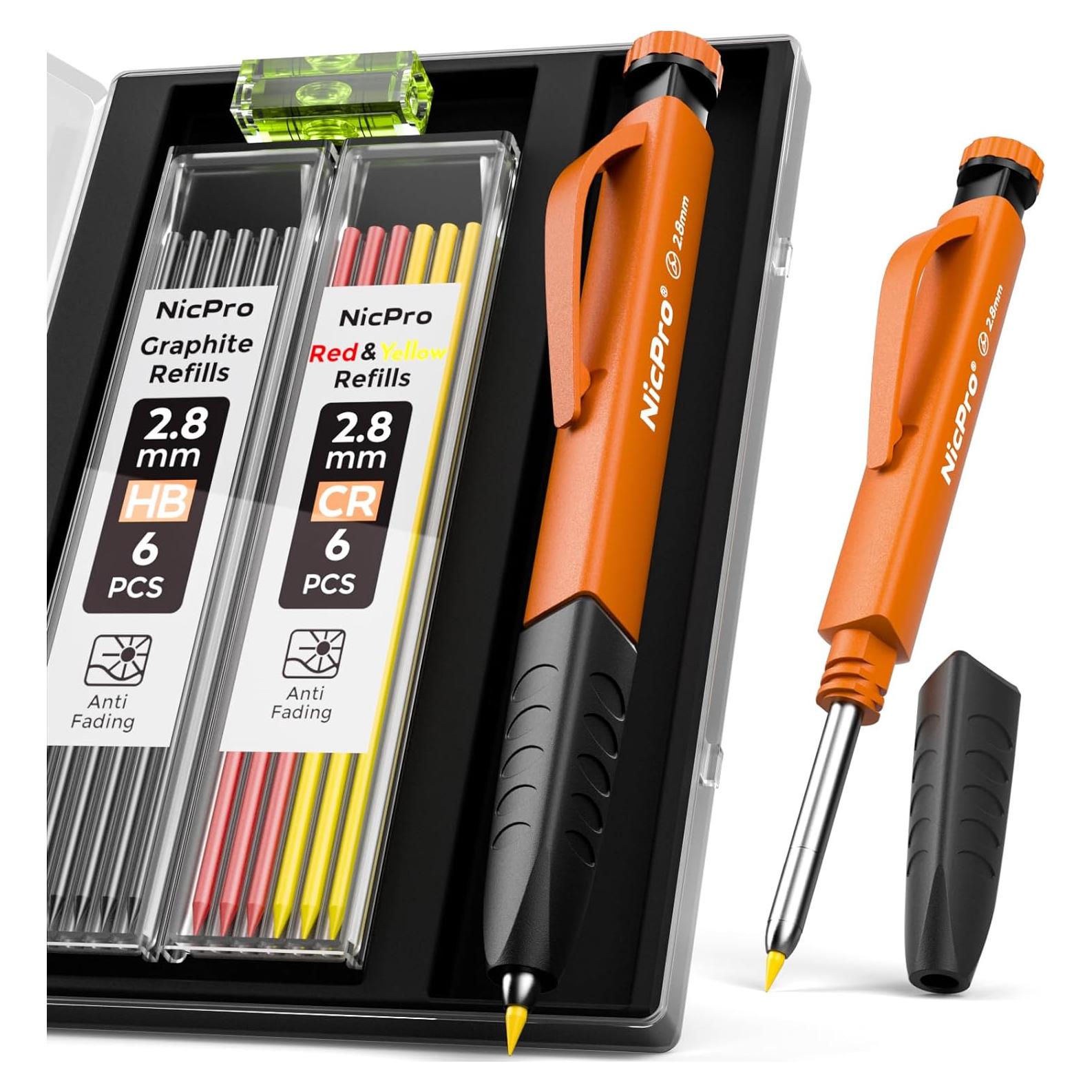 Juego de Lápices de Carpintero Nicpro 3-en-1 con Recargas