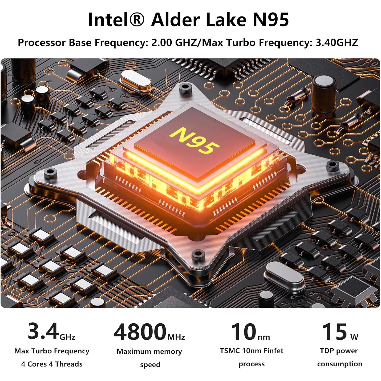 Mini PC Gaming FUNYET FY3 Intel N95 16GB 1TB 4K Blanco