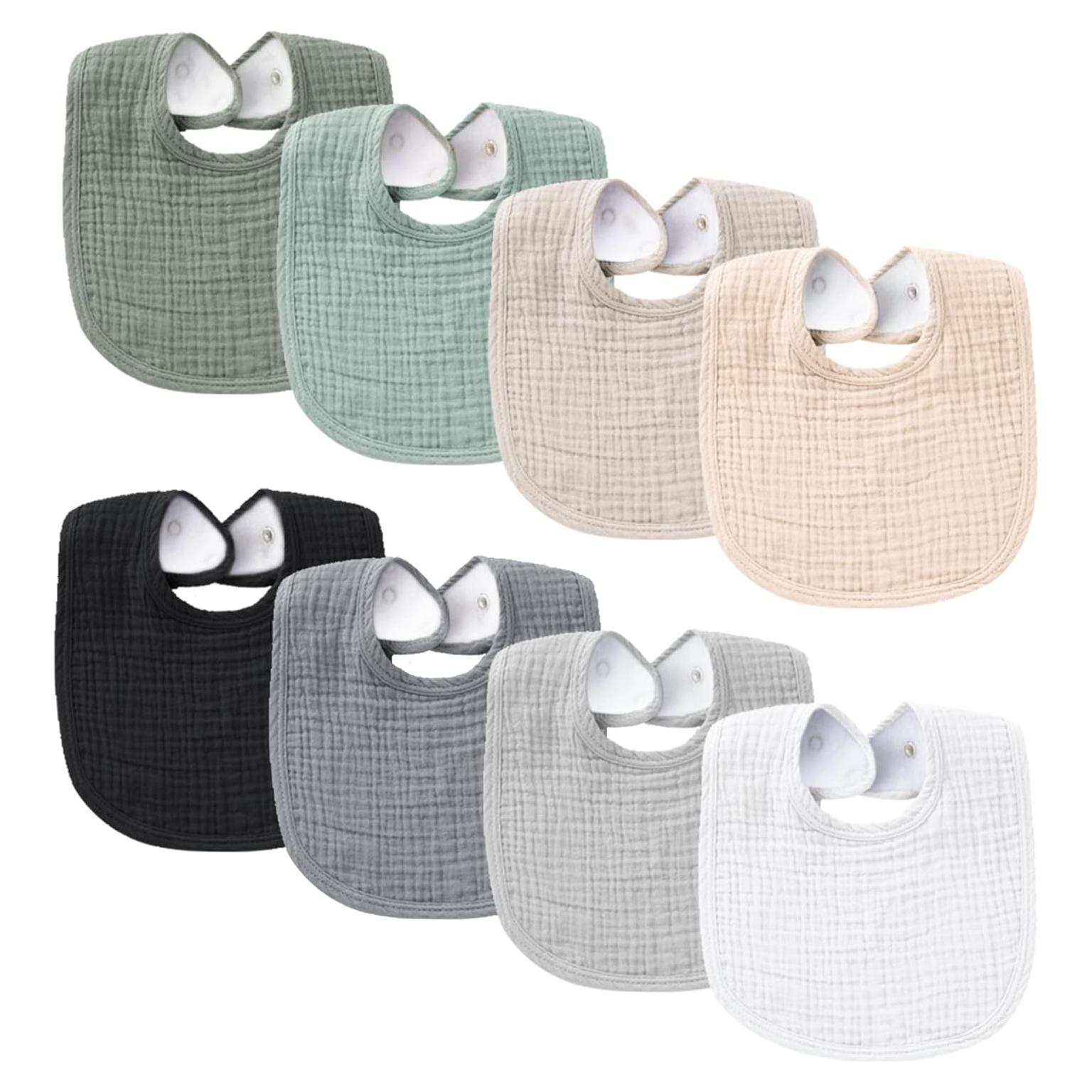Baberos de Muselina para Bebés Konssy - 8 Piezas Unisex