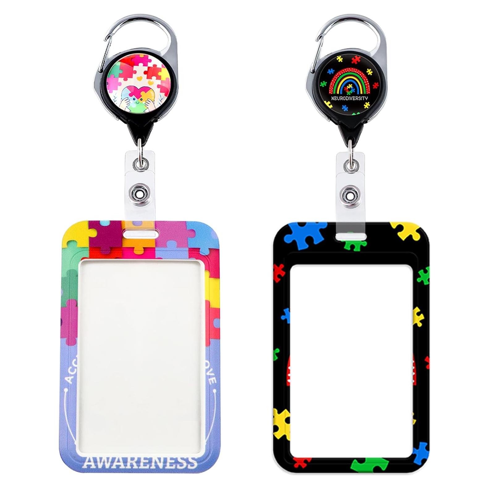 Portador de Insignia Retráctil DMLSKY Autismo 2 Colores