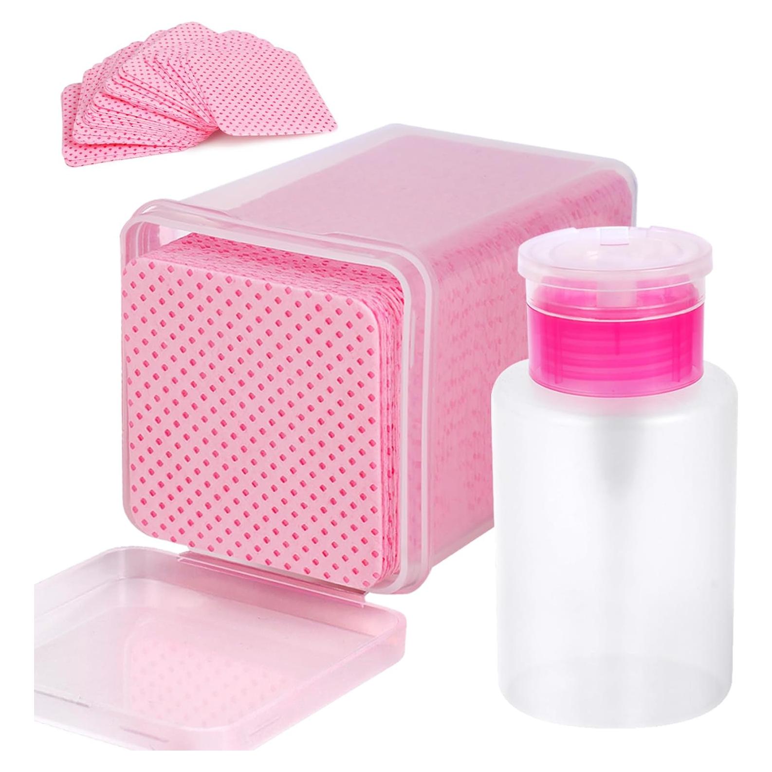 200 Toallitas de Algodón Rosa ZCDPFCBD + Botella Dispensadora