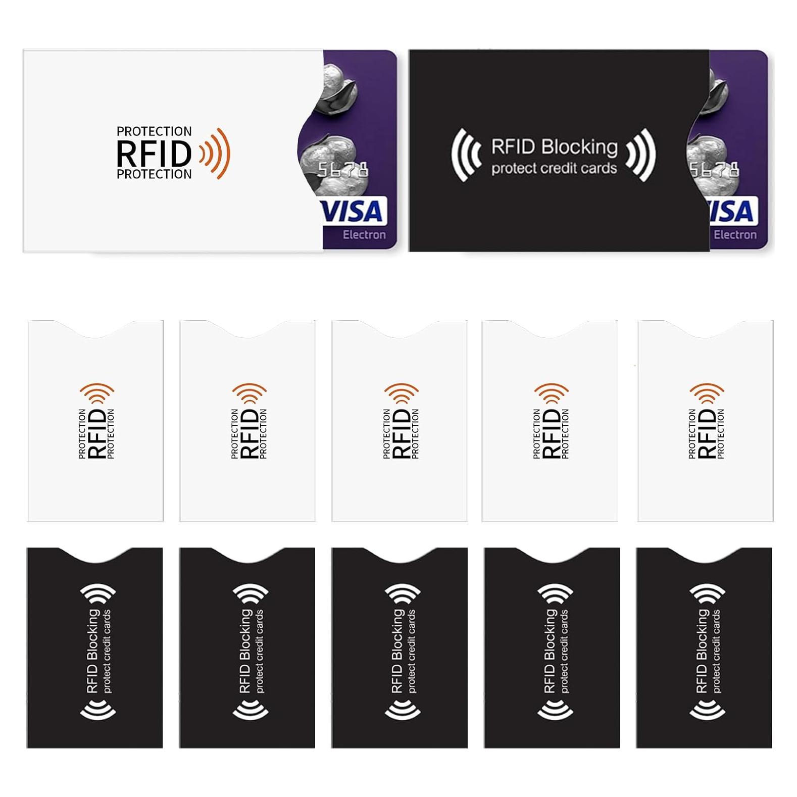 10 Fundas Bloqueadoras RFID RWSEFK para Tarjetas de Crédito y Débito
