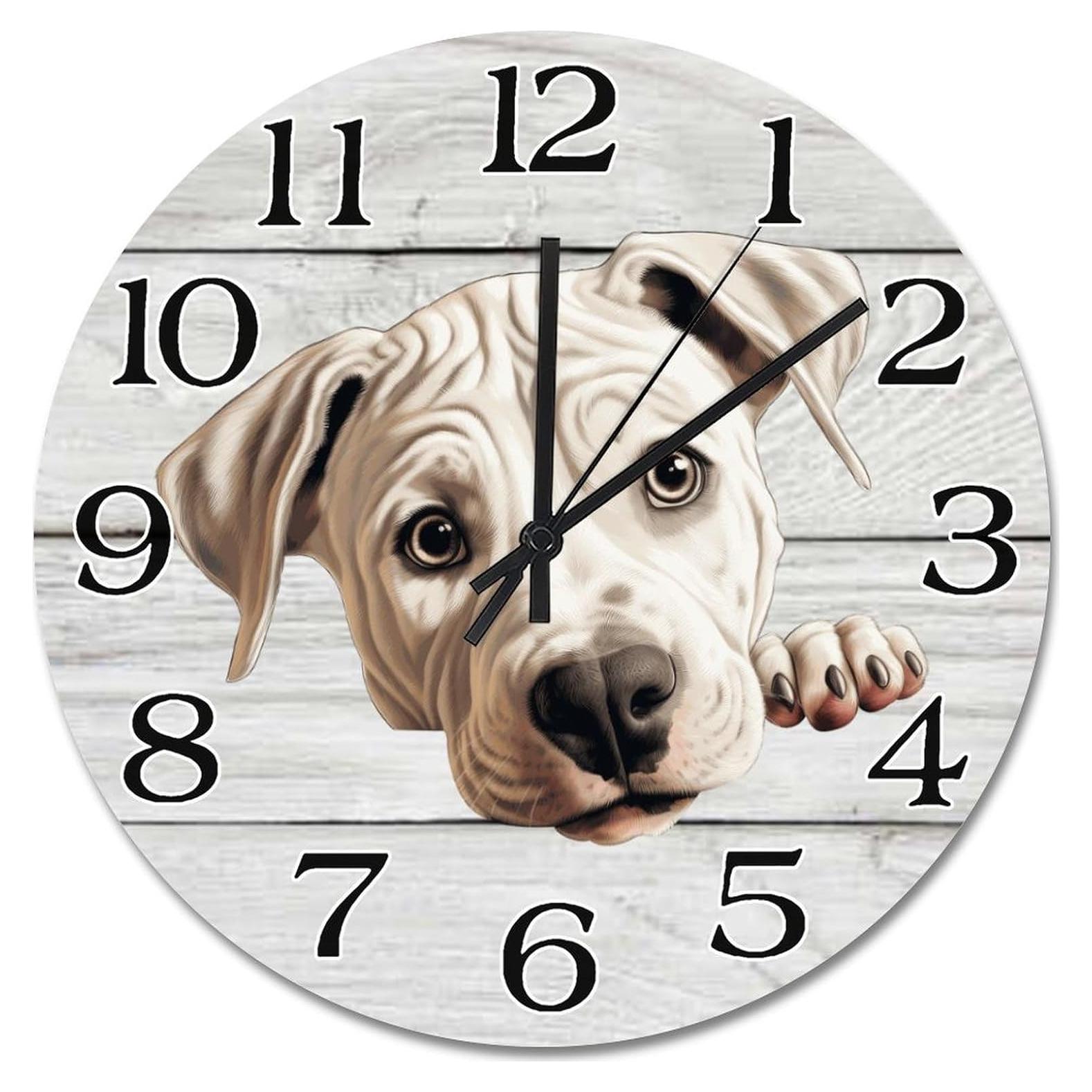 Reloj de Pared Redondo JuneLucky 38 cm Madera Silencioso