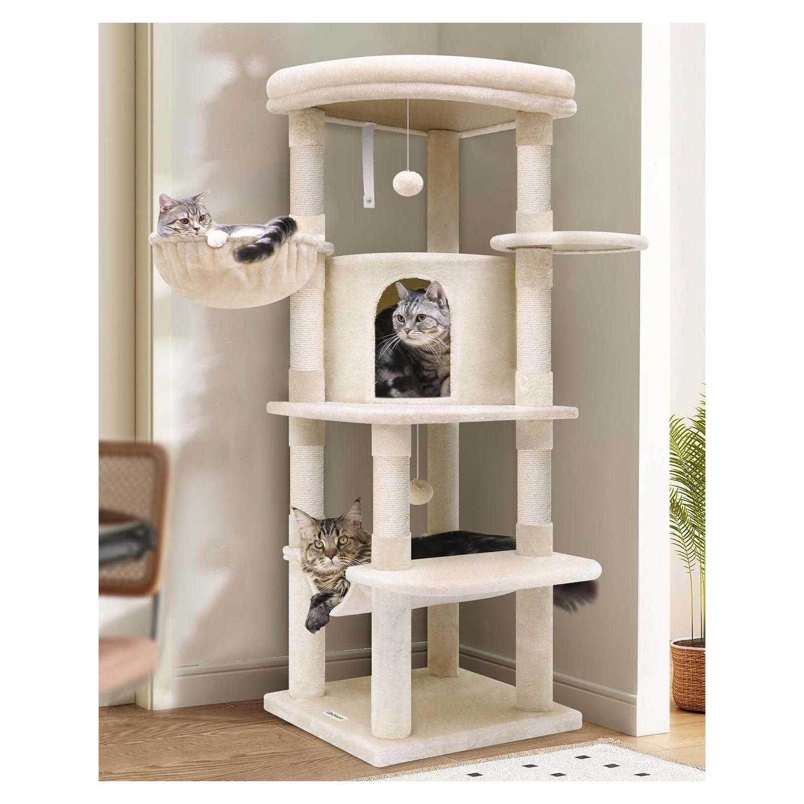 Árbol para Gatos Globlazer C51 Esquina 130cm Beige con Hamaca