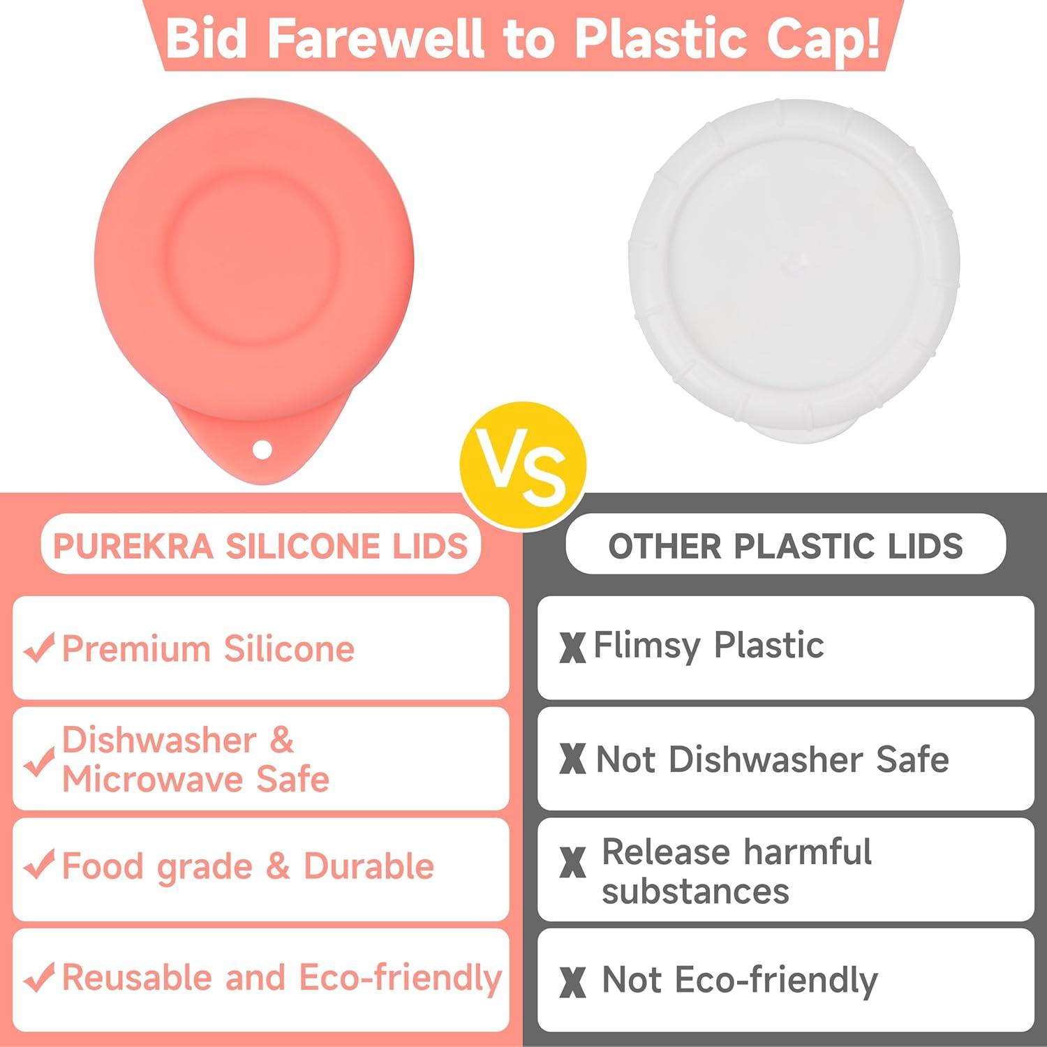 2 Tapas de Silicona Reutilizables 48mm Purekra para Botellas