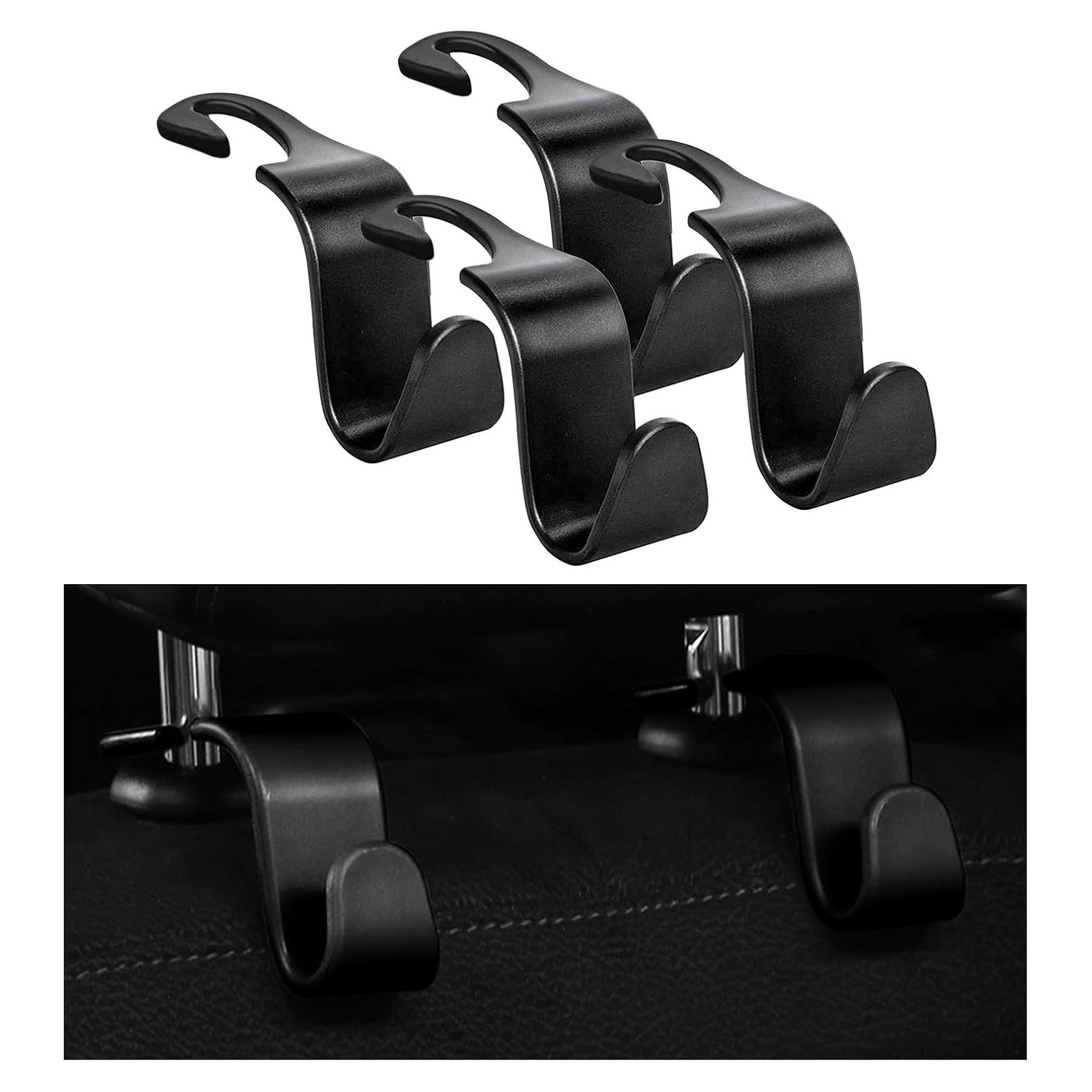 Ganchos para Reposacabezas de Asiento de Coche Ziciner 4 PCS Negro