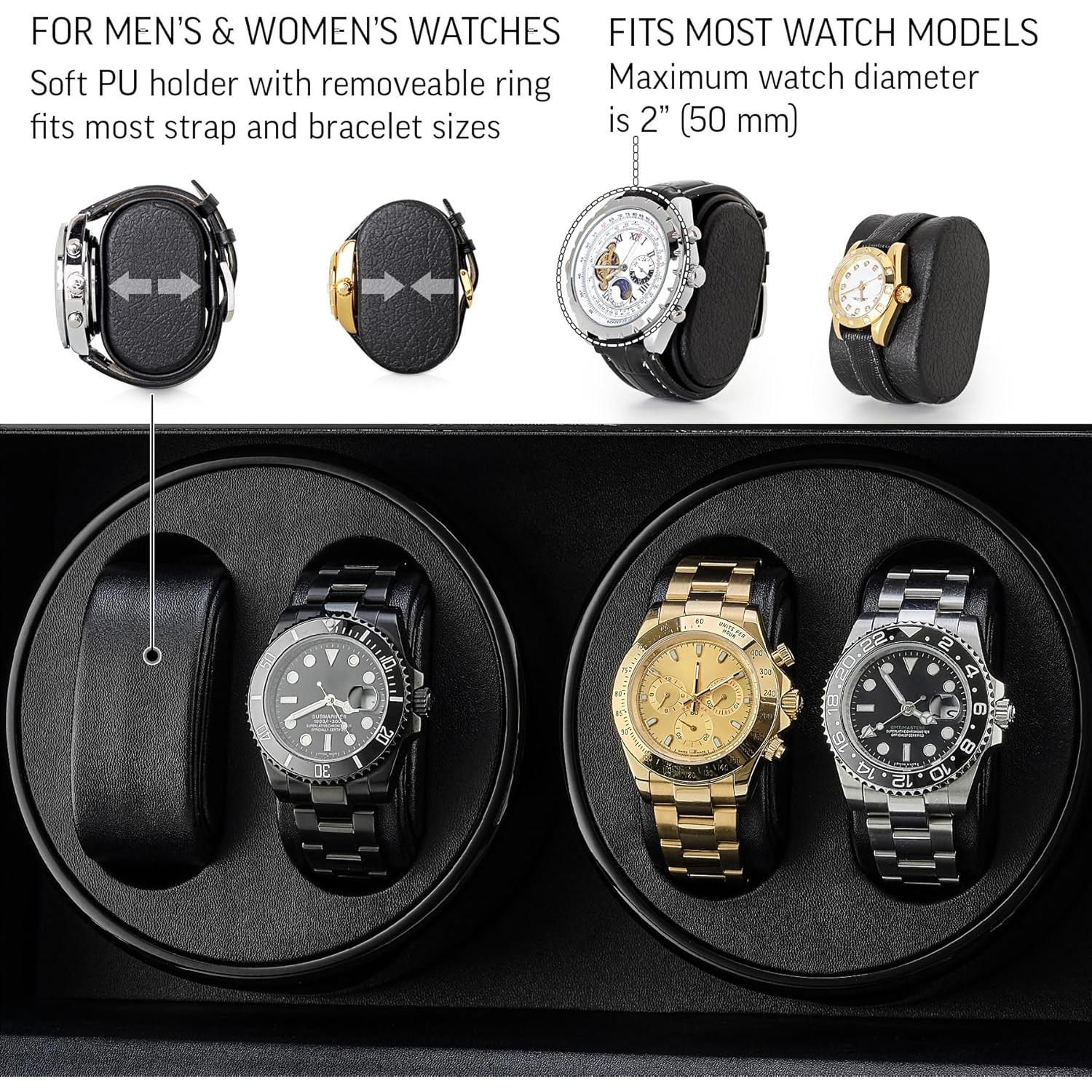 Reloj Winder TIMECUBE con Luz LED y 15 Programas de Enrollado