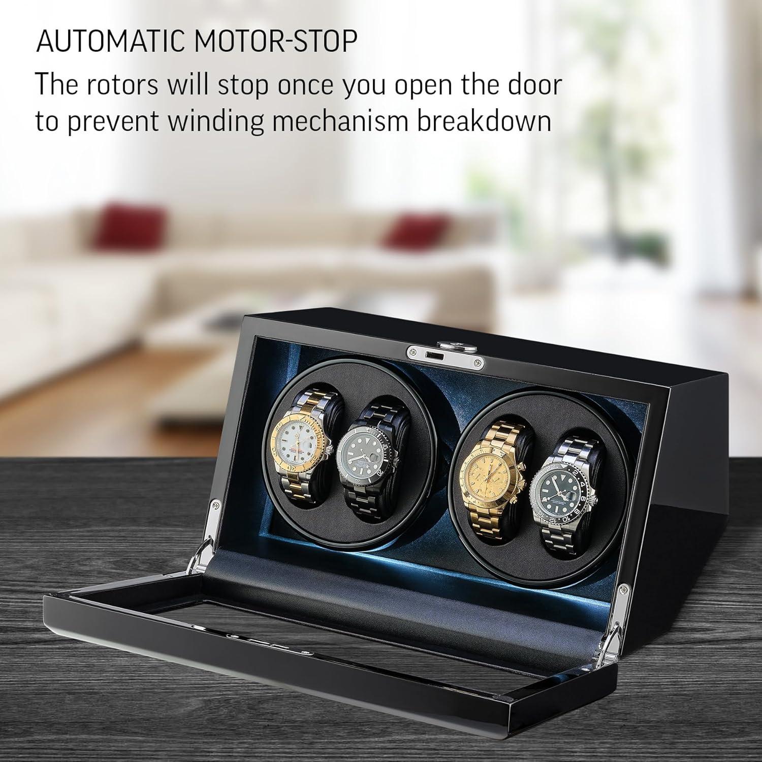 Reloj Winder TIMECUBE con Luz LED y 15 Programas de Enrollado