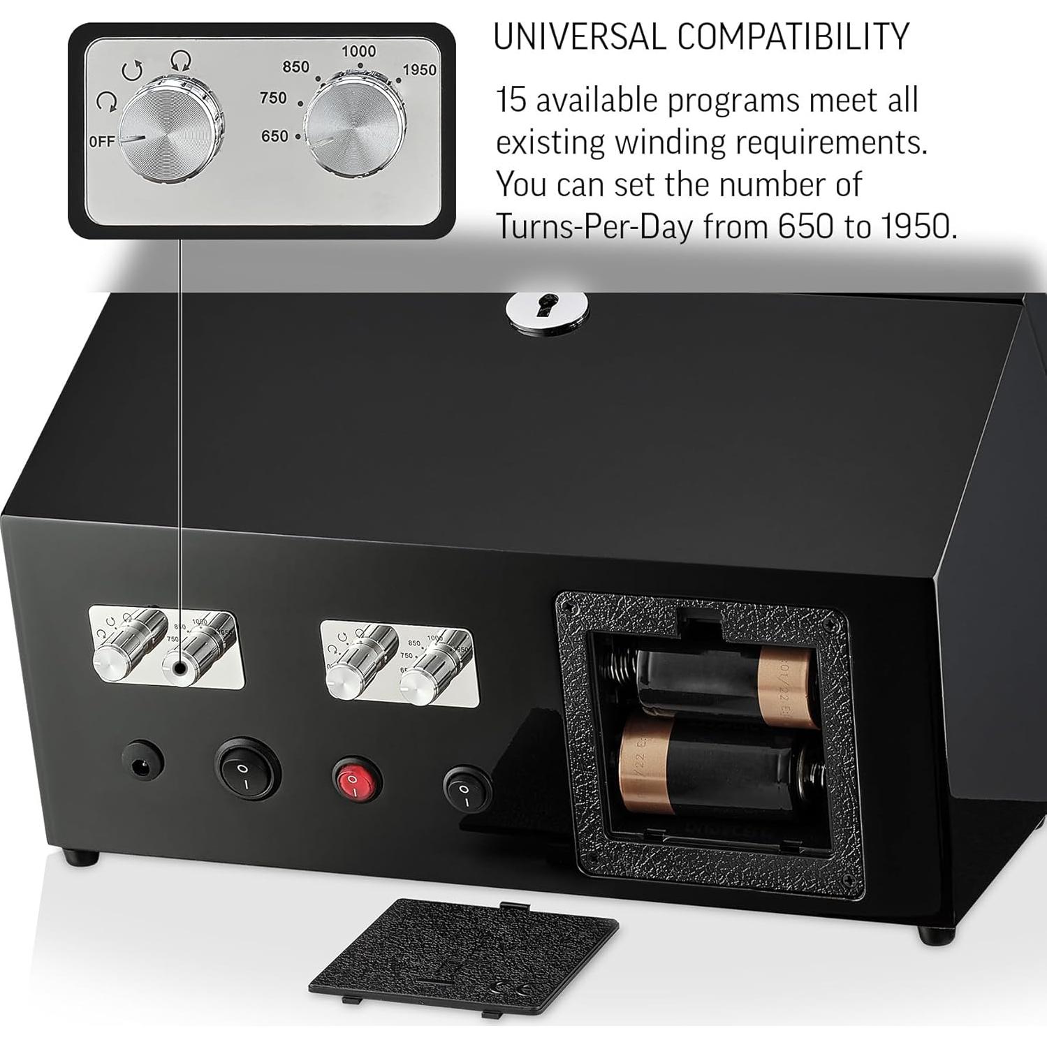 Reloj Winder TIMECUBE con Luz LED y 15 Programas de Enrollado