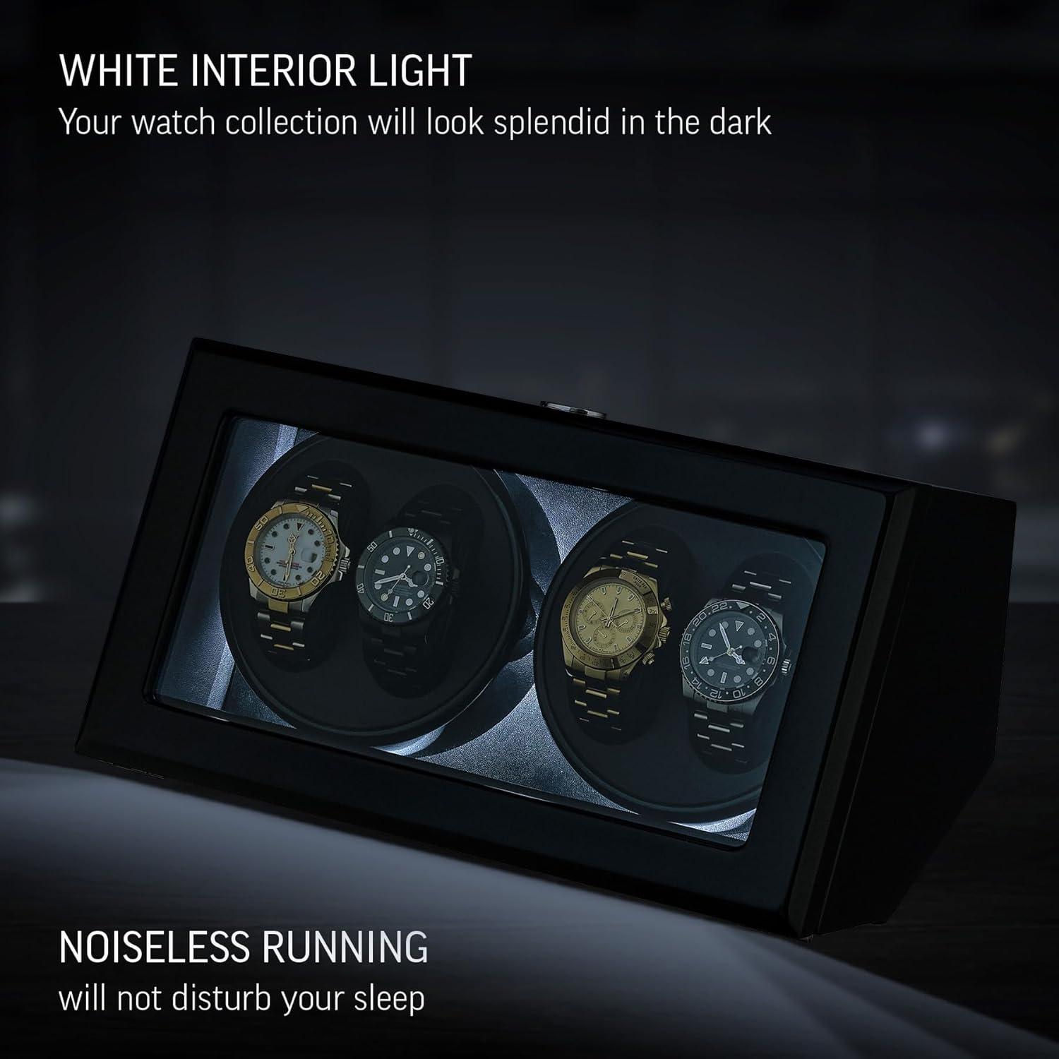 Reloj Winder TIMECUBE con Luz LED y 15 Programas de Enrollado