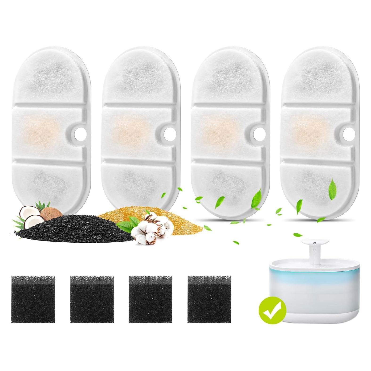 Paquete de 4 Filtros de Reemplazo para Fuente de Agua Dirui PD-3D