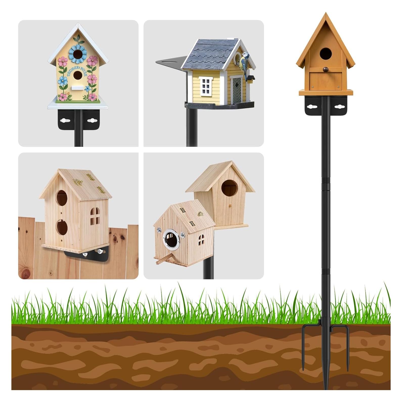 Poste Ajustable para Comederos de Aves AHRLHR 203 cm Metal