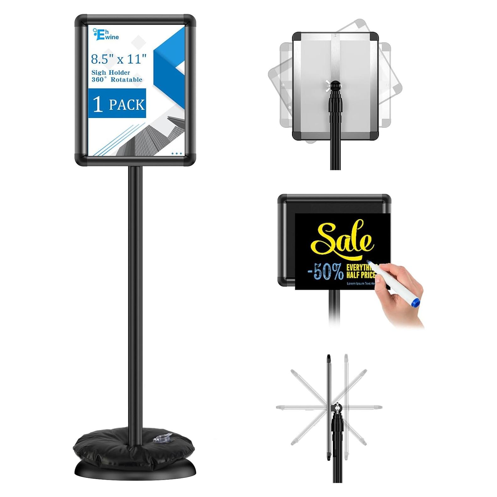 Soporte de Carteles EHWINE 8.5x11 cm Ajustable Rotativo 360°