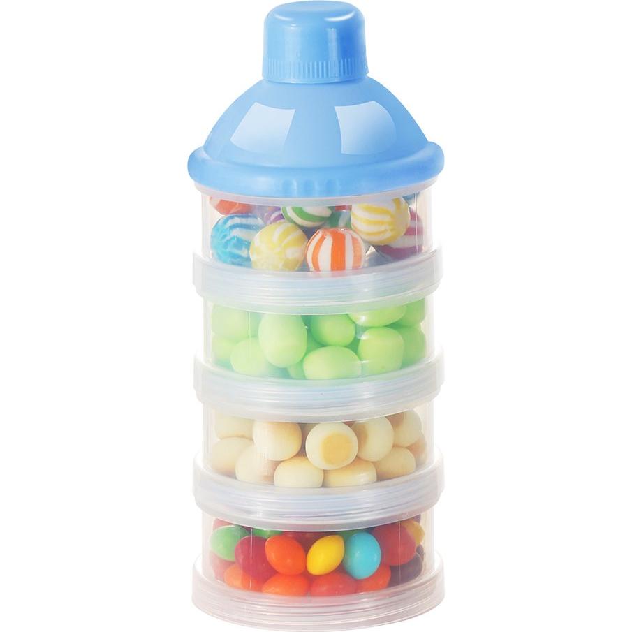 Dispensador de Fórmula Accmor 4 Compartimentos Azul para Bebés