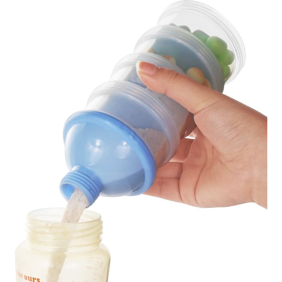 Dispensador de Fórmula Accmor 4 Compartimentos Azul para Bebés