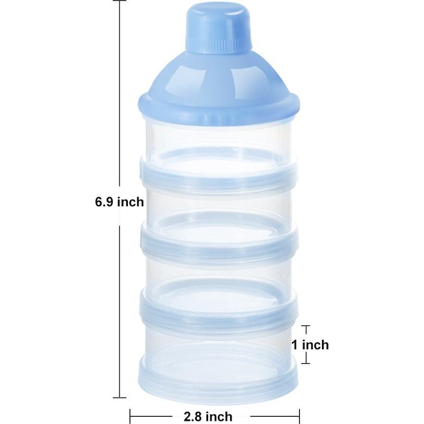 Dispensador de Fórmula Accmor 4 Compartimentos Azul para Bebés