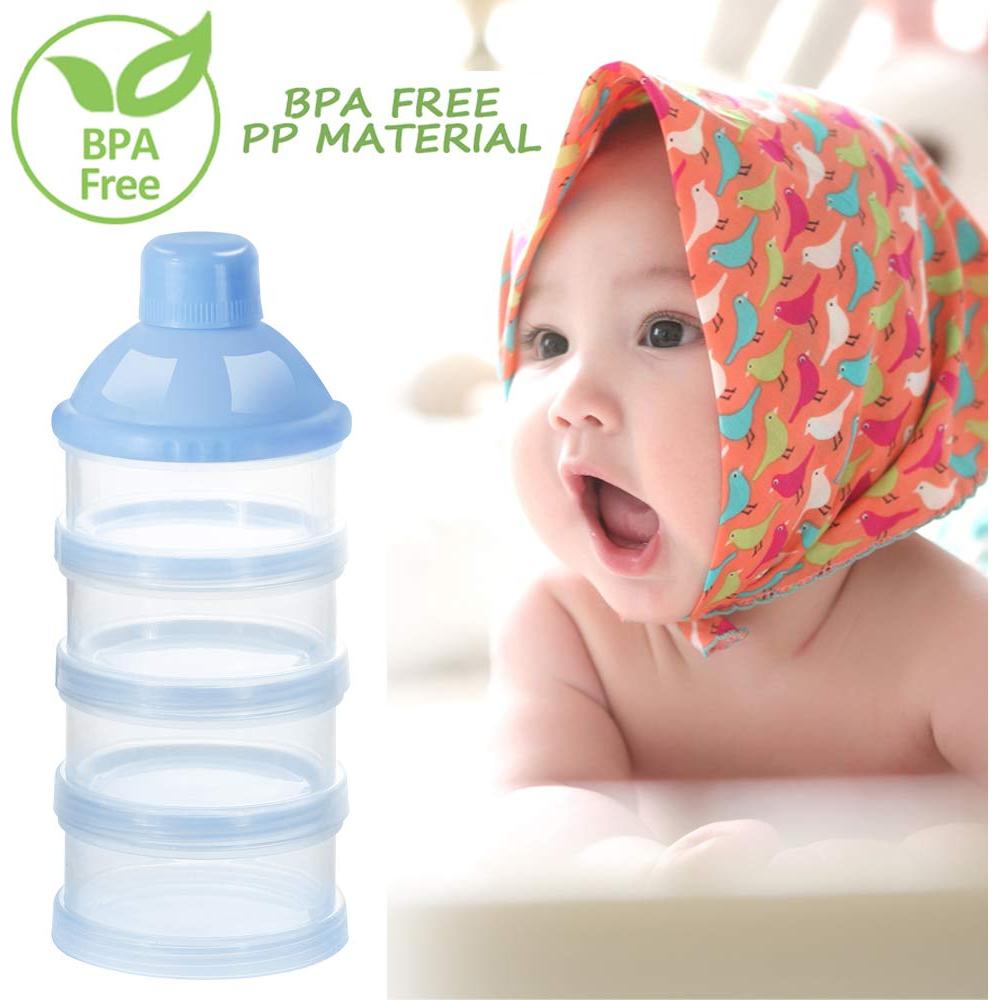 Dispensador de Fórmula Accmor 4 Compartimentos Azul para Bebés