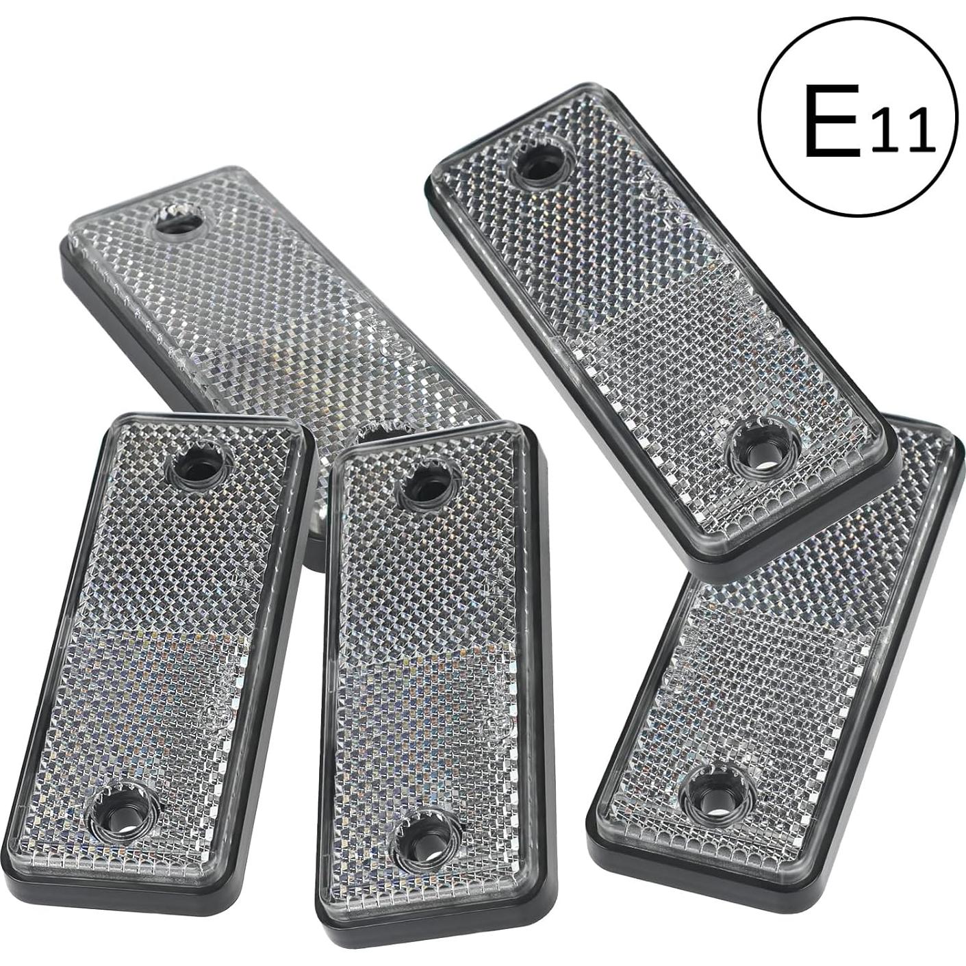 Paquete de 10 Reflectores Rectangulares Blancos Yinaolan E11