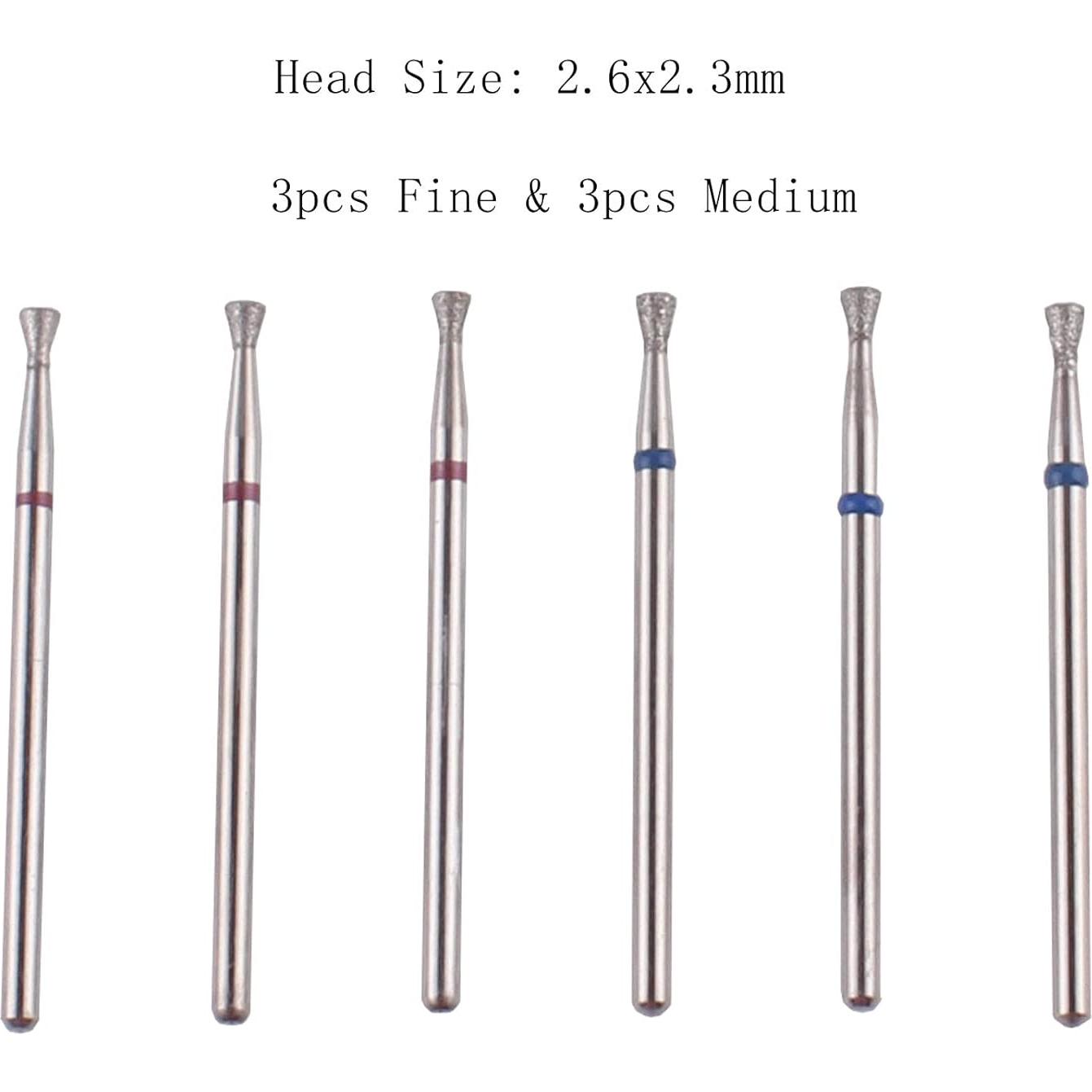 Conjunto de Brocas de Uñas de Diamante MZCMSL 6pcs Fino y Medio