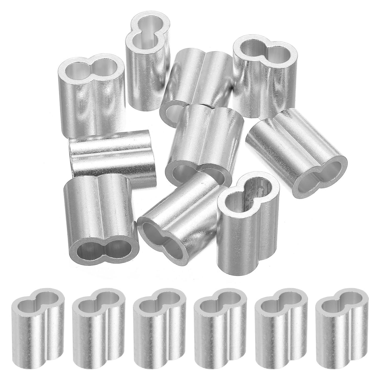 Manga de Bucle Crimpado Aluminio uxcell 10mm 10pcs Plata