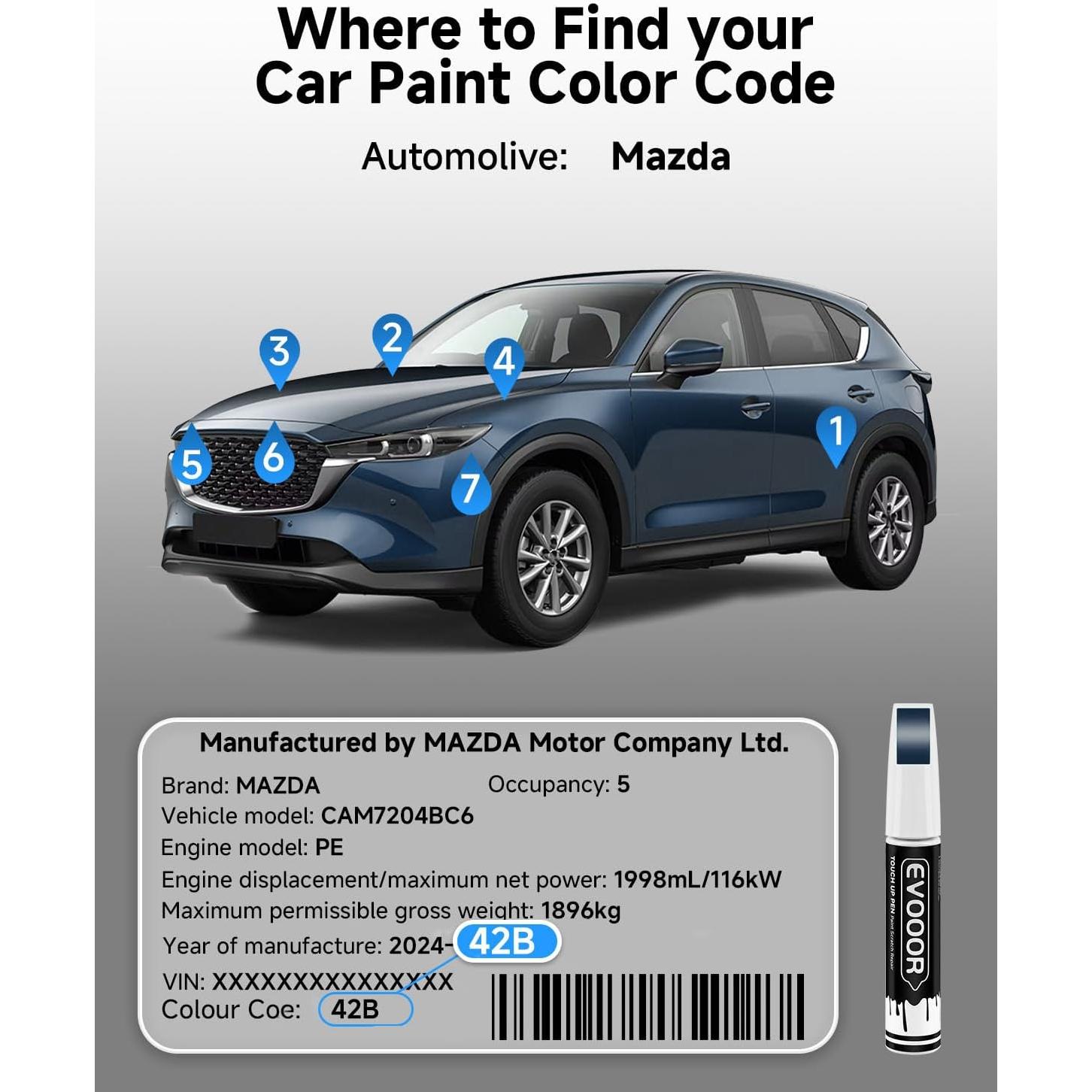 Pintura de Retocar EVOOOR 42B Azul Reflex Perla 11.8ml