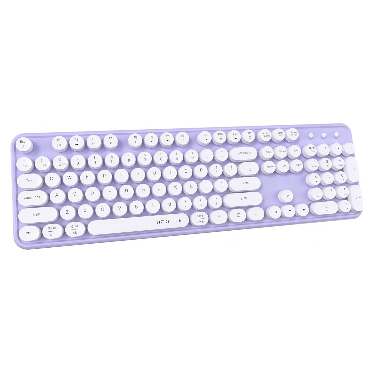 Teclado Inalámbrico UBOTIE Retro Multicolor para PC y Móvil