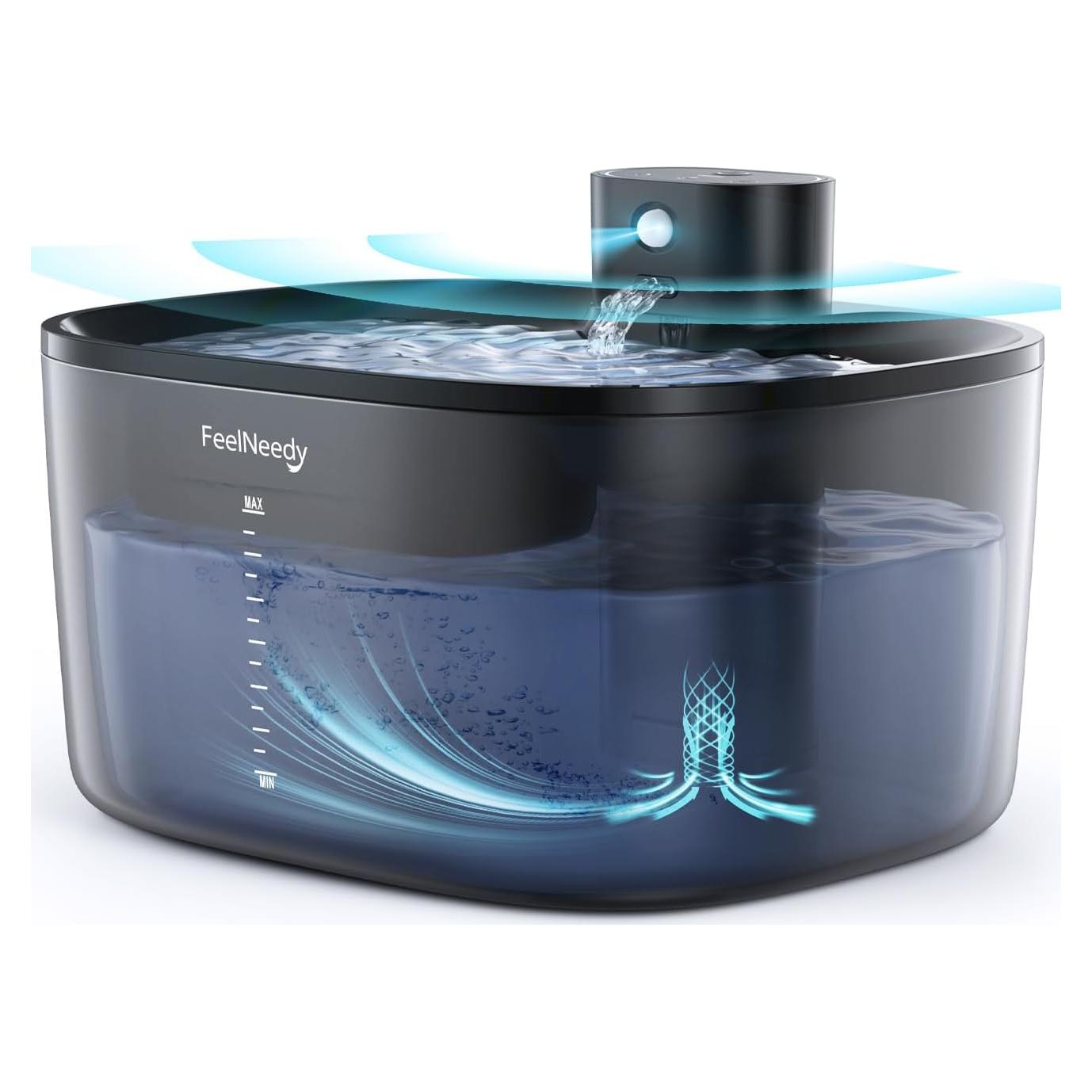 Fuente de Agua para Gatos Sin Bomba FEELNEEDY 4L Inalámbrica