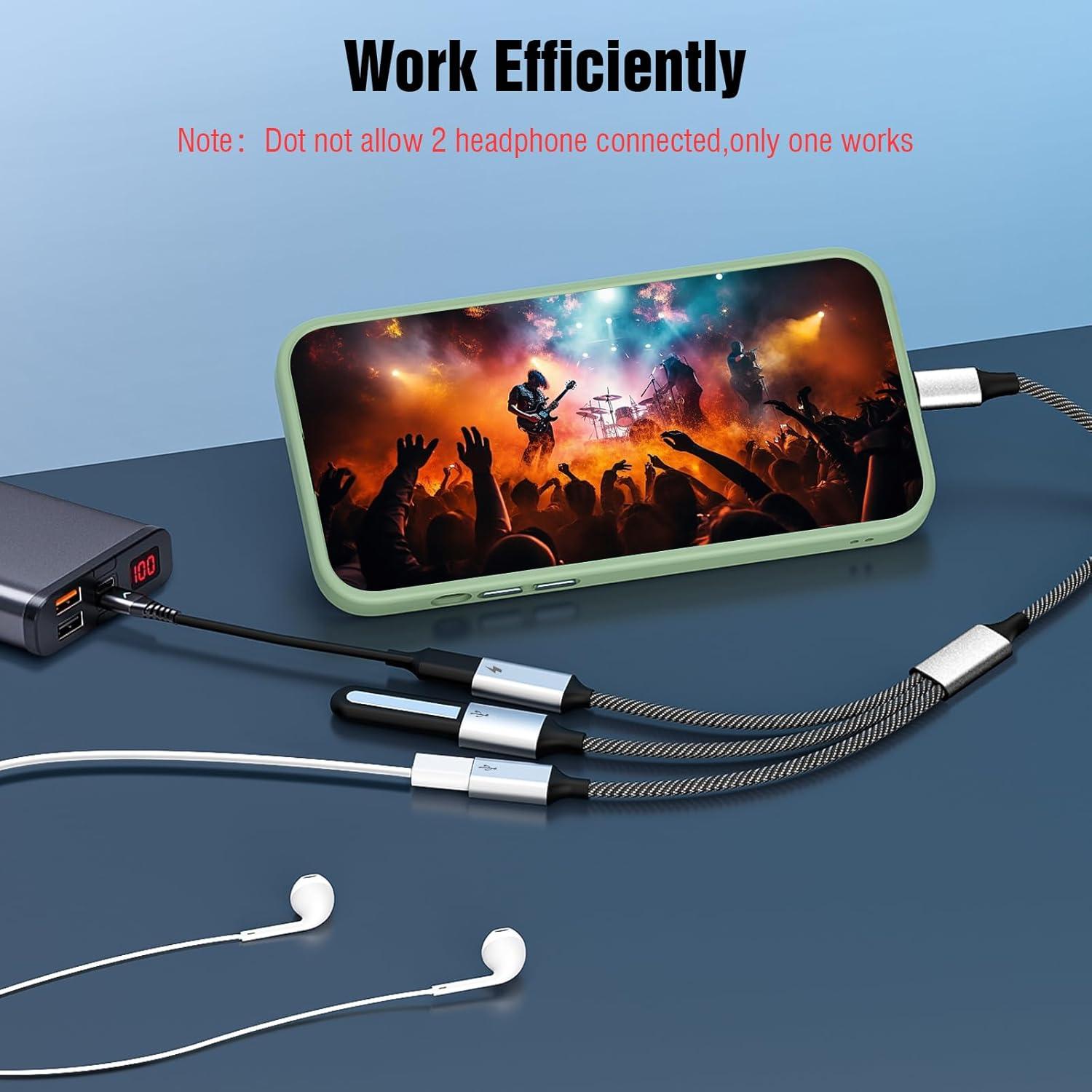 Divisor USB C TiMOVO 3 en 1 con Carga Rápida 60W y OTG