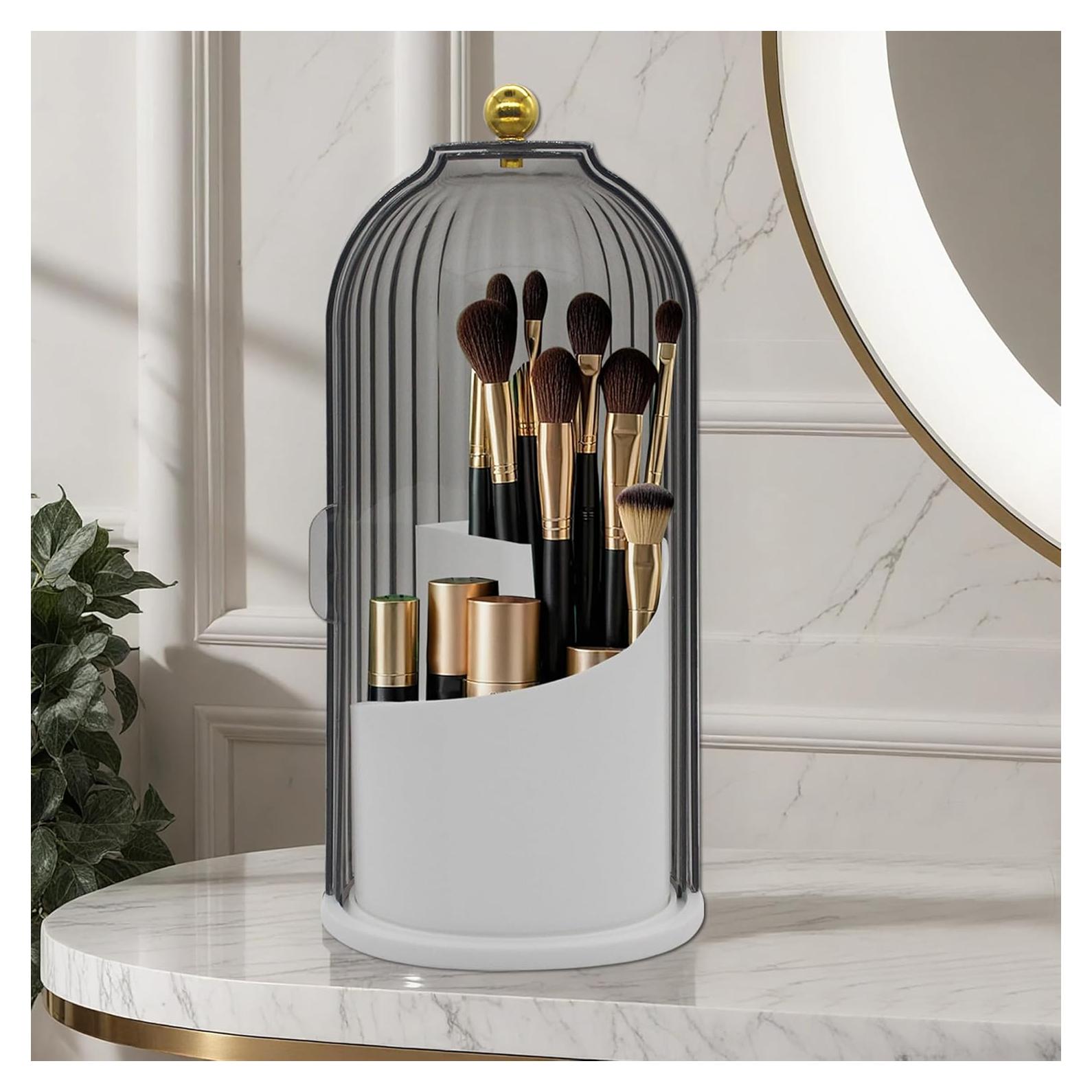 Soporte para Brochas de Maquillaje PSUNEY Negro 360° Rotatorio