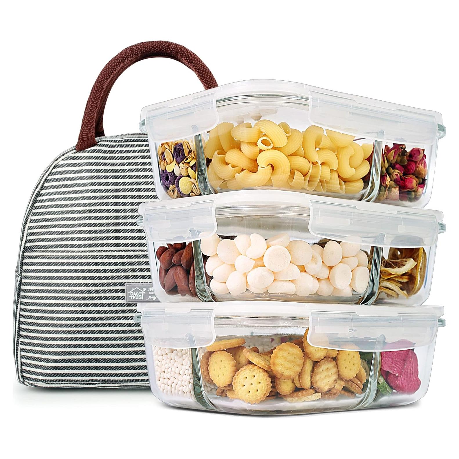 Contenedores de Vidrio DAS TRUST 3 Paquetes 1020ml A Prueba de Fugas