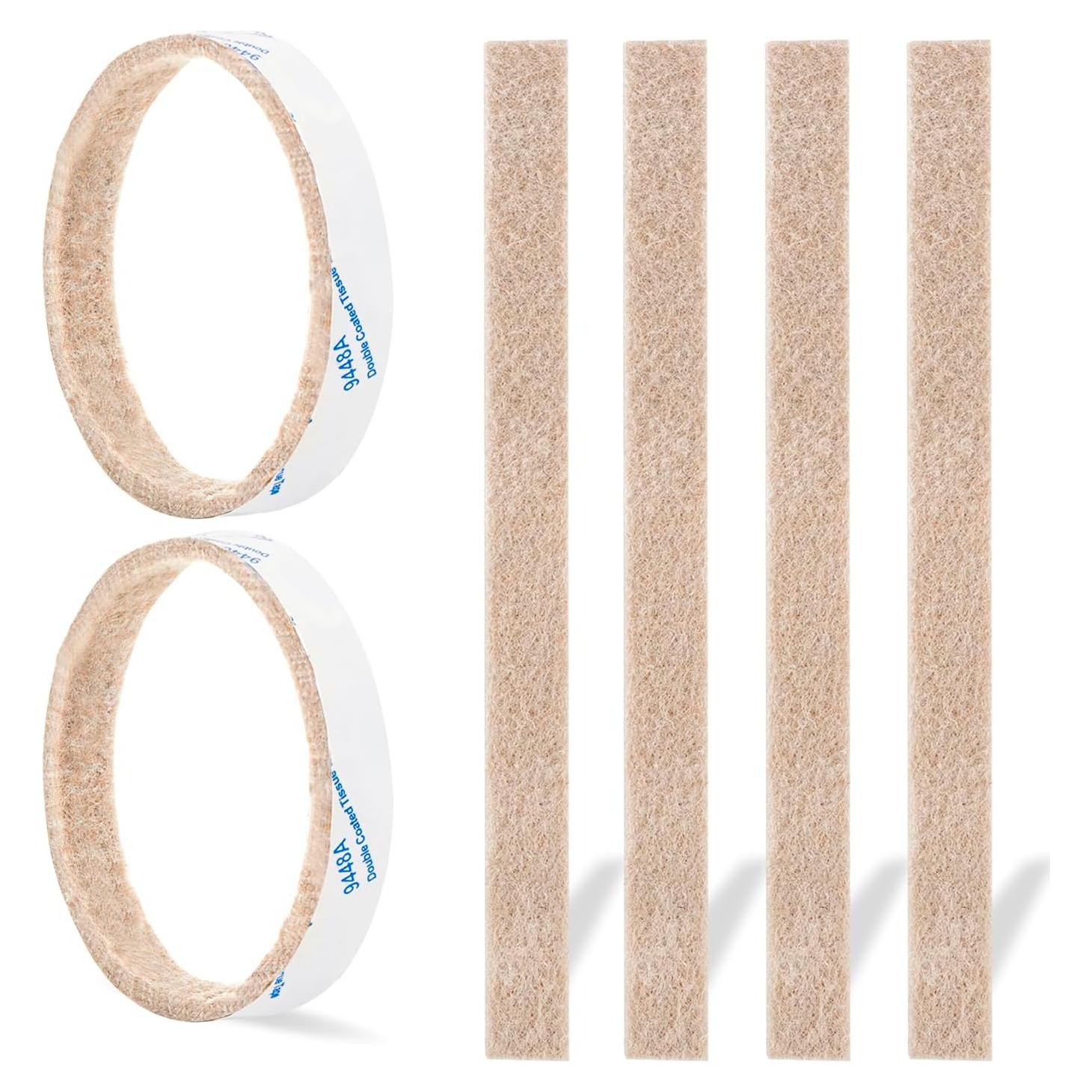 Tiras de Fieltro Beige Premifix 20pcs 1.27x15.24cm Antirayaduras