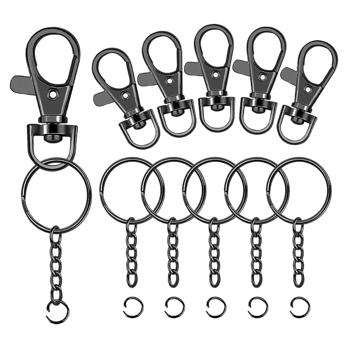 100 Ganchos Giratorios y Anillos de Llave Segauin - Negro