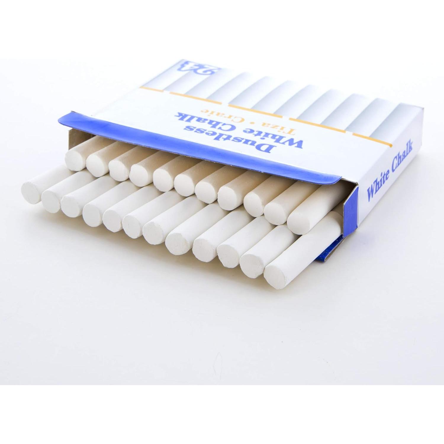 Tiza Blanca BAZIC para Pizarras - 24 Piezas, No Tóxica